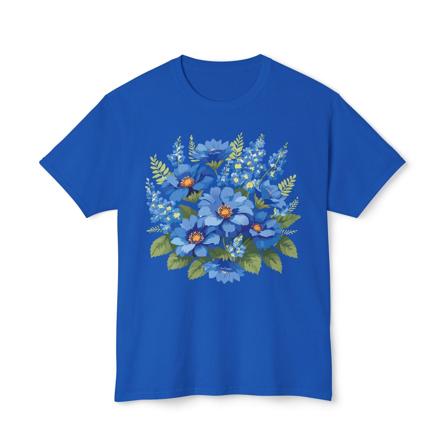 Unisex Floral Art T Shirt Cotton Tee With Vintage Flowers Art Print Breathable USA Made