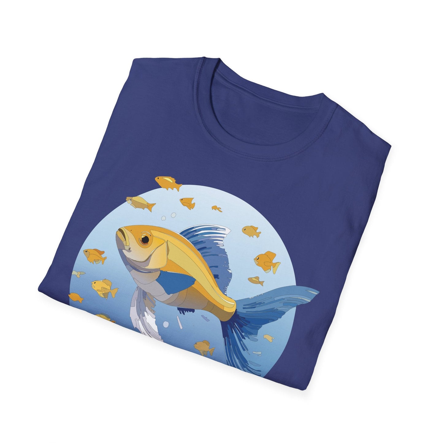 Fish Art Graphic Tee Shirt For Men And Women Unisex Cotton Softstyle Tee With Fish Artwork Design