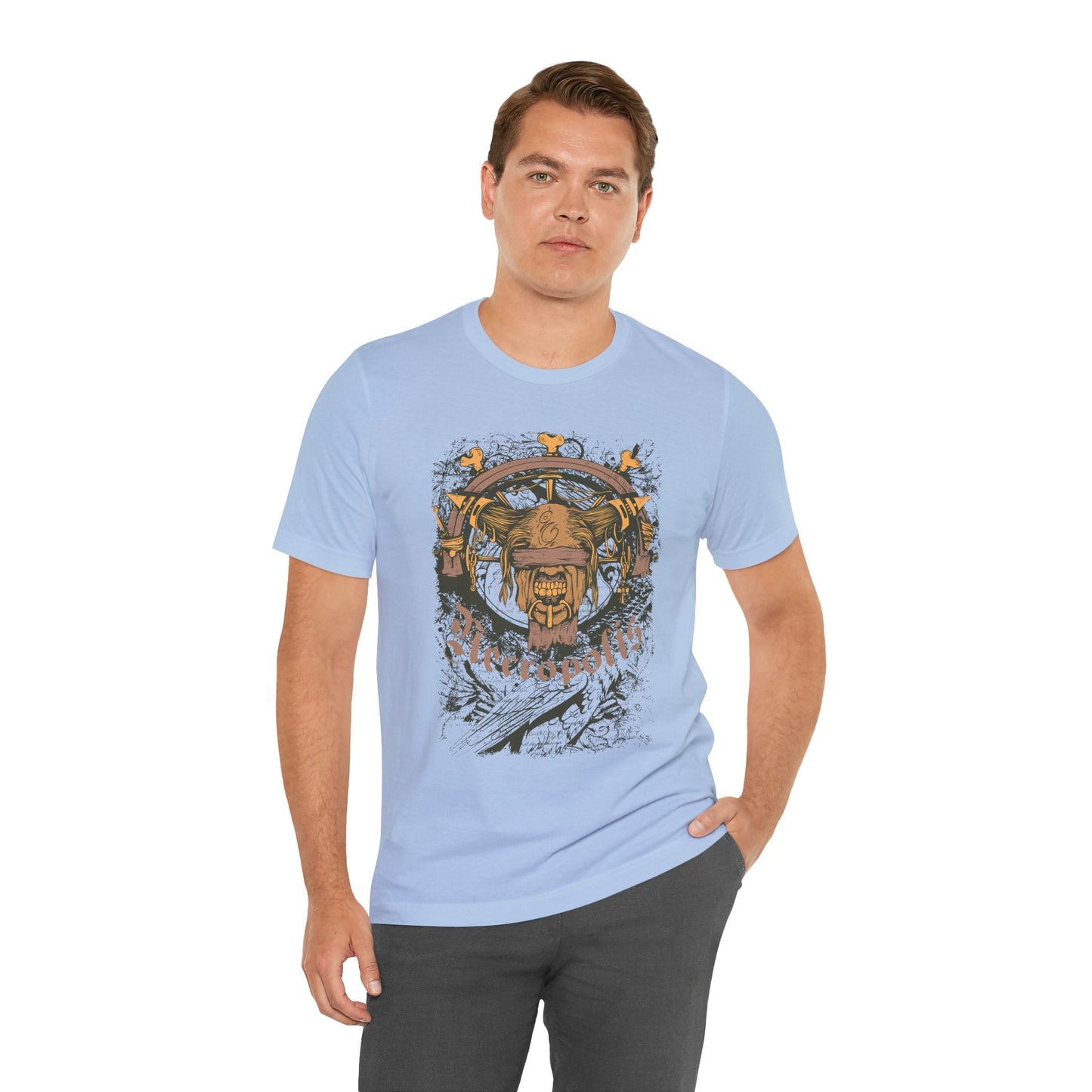 Skull Nordic Warrior Graphic Unisex Cotton T-Shirt r12