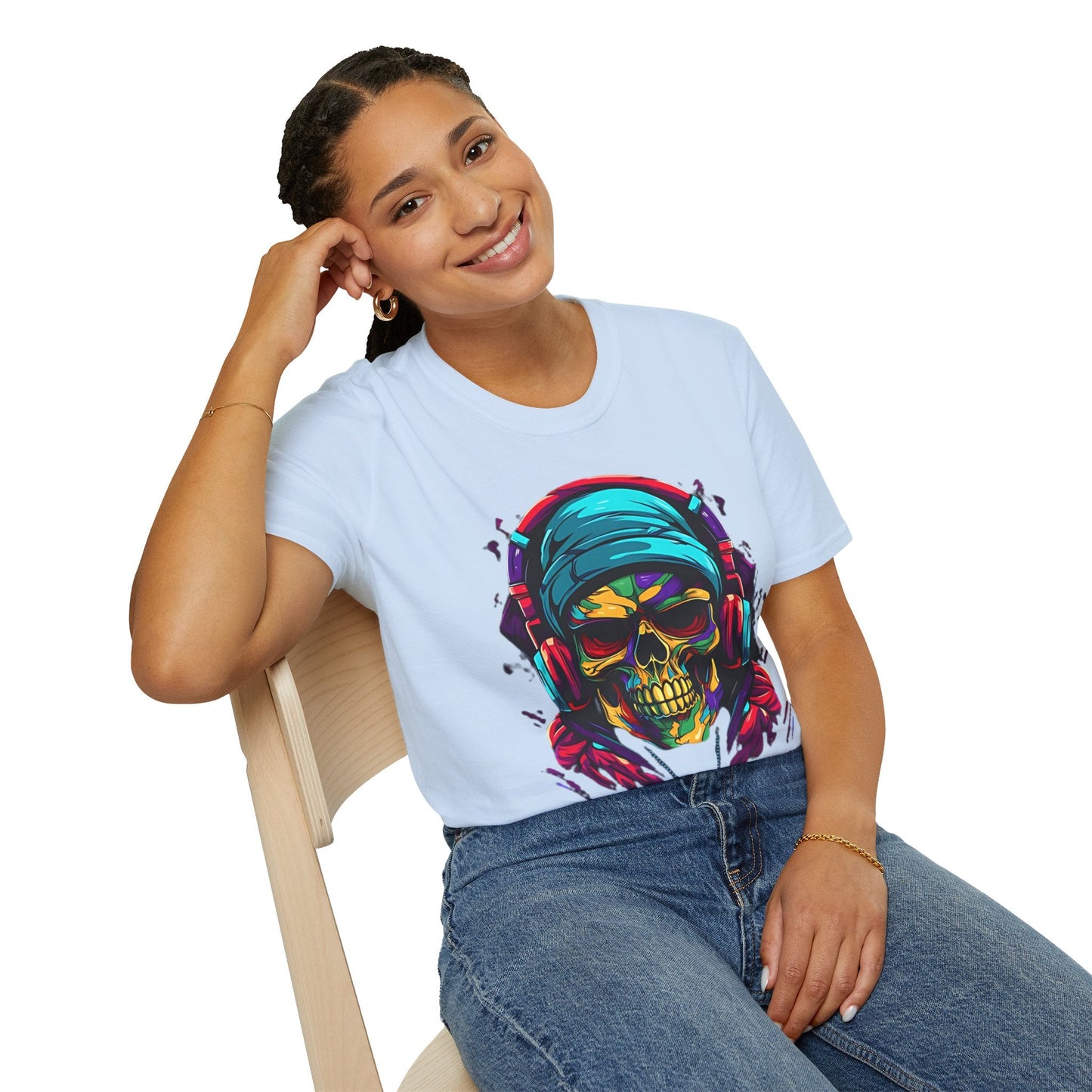 Skull Graphic Unisex Cotton T-shirt with Skeleton Artwork Design 24