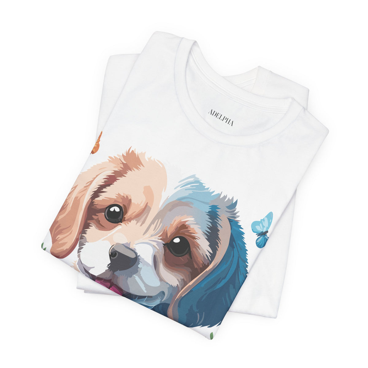 Dog Graphic Unisex Cotton Bella+Canvas Tee with Art Animal Design e118