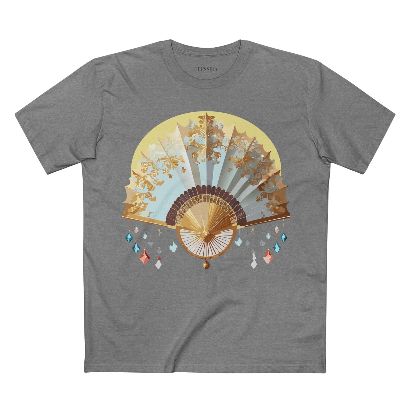 Antique Fan Graphic Design T-Shirt Unisex 100 Cotton Floral Carnival Artwork Tee 25