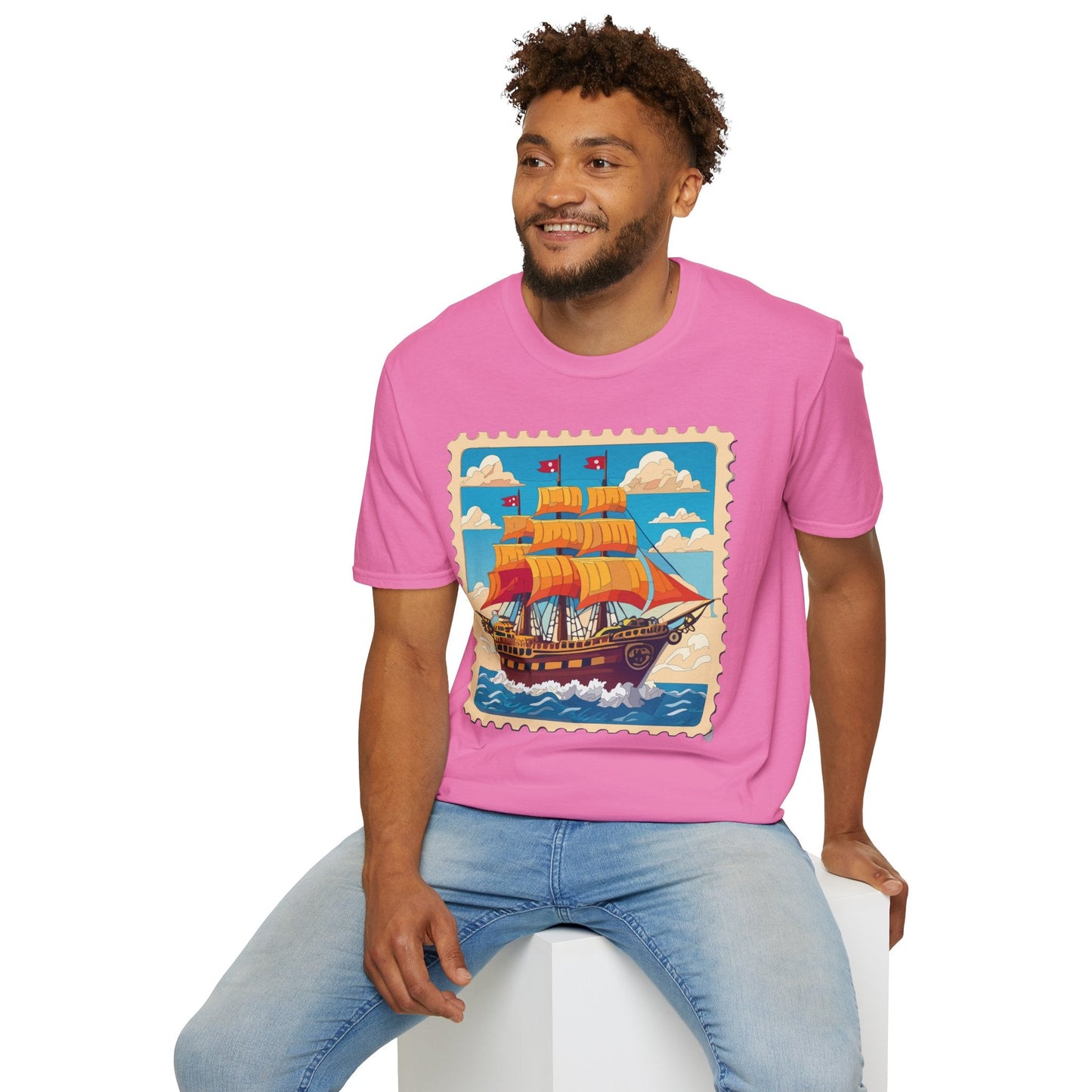 Unisex Softstyle Frigate Ship T Shirt 100 Percent Ring Spun Cotton Gildan 64000 Tee