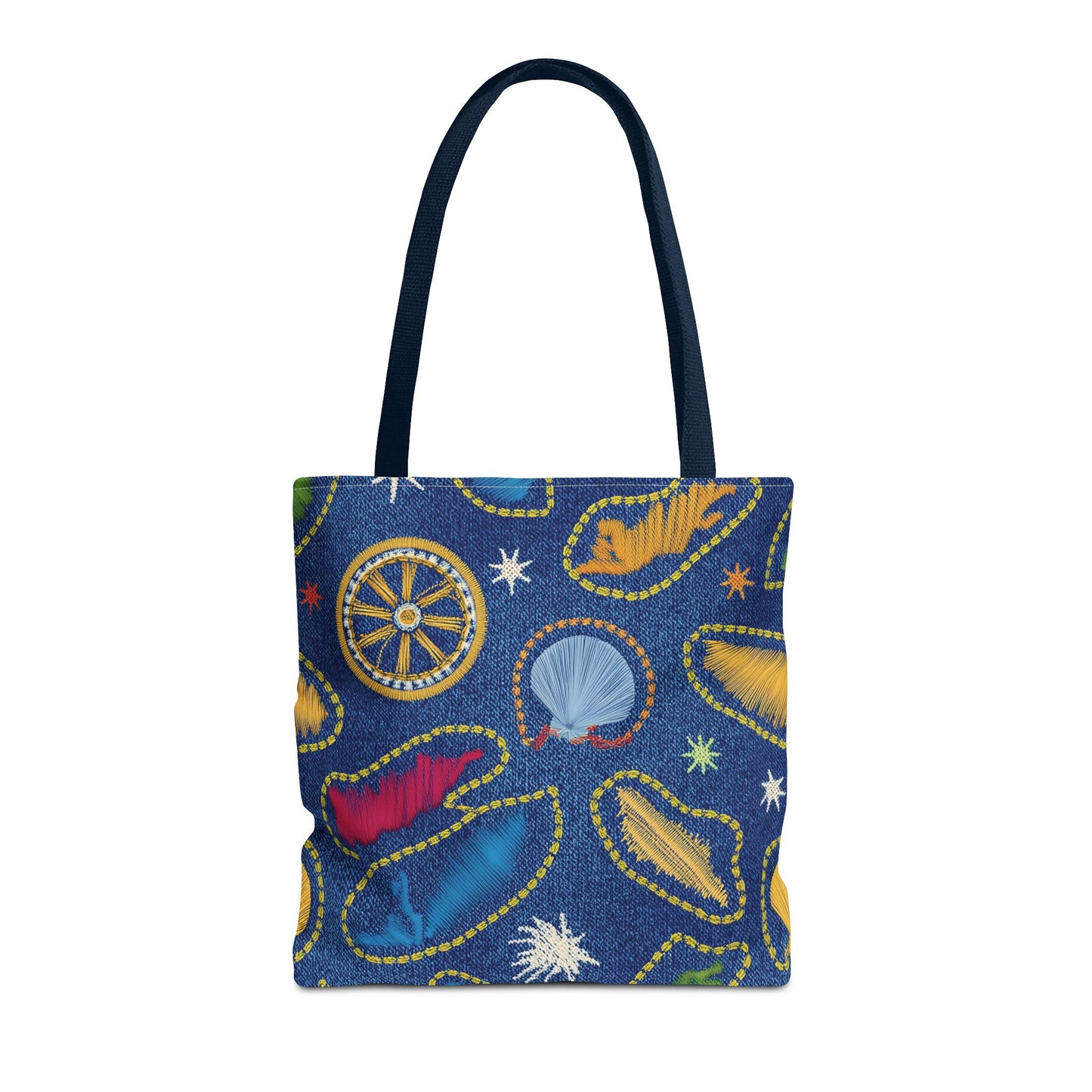 Denim Fabric Imitation Print Unisex Canvas Bag Poly Spun 3 Sizes Tote Bag 182