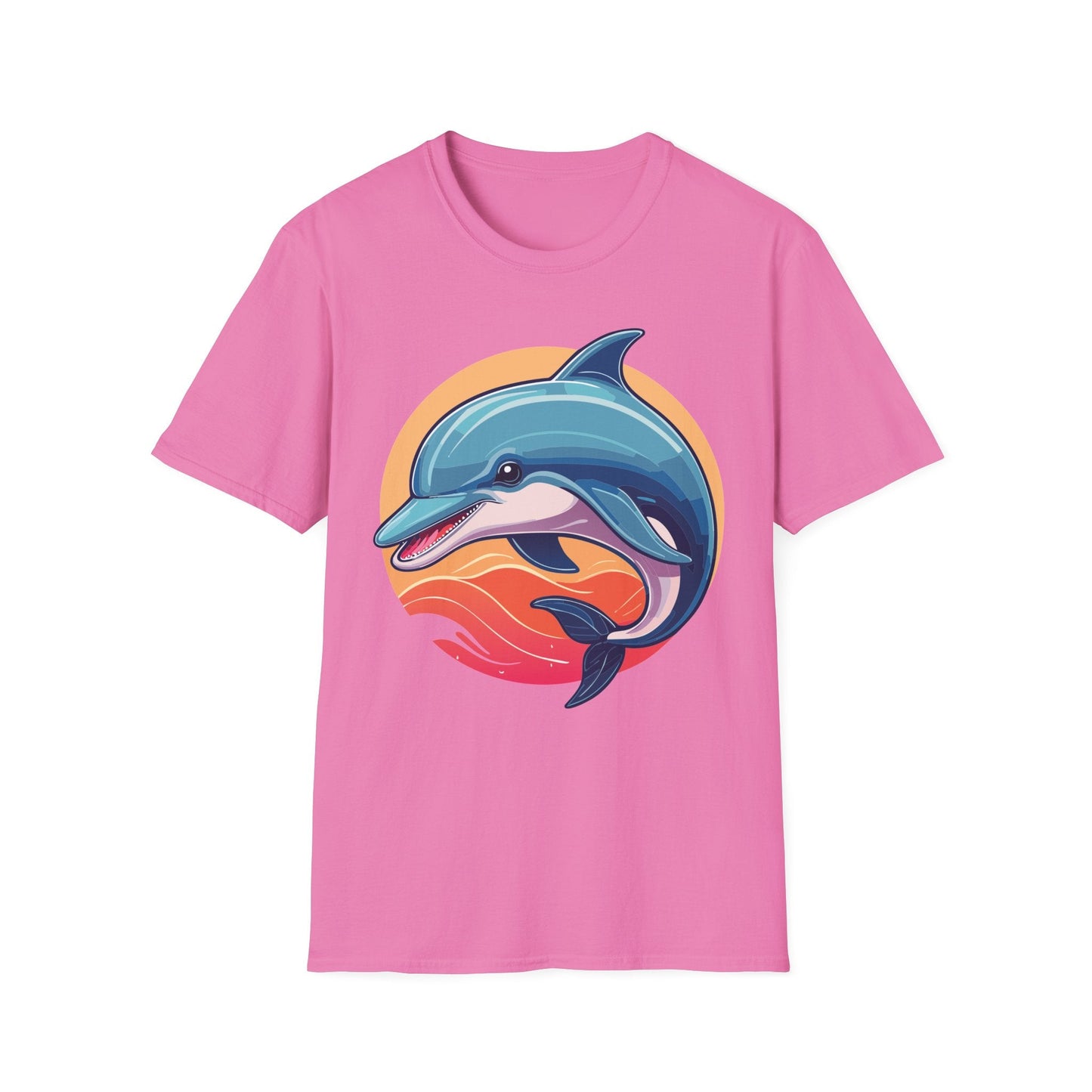 Unisex Dolphin Shirt Gildan Softstyle 64000 Tee 100 Percent Ring Spun Cotton Breathable Comfort