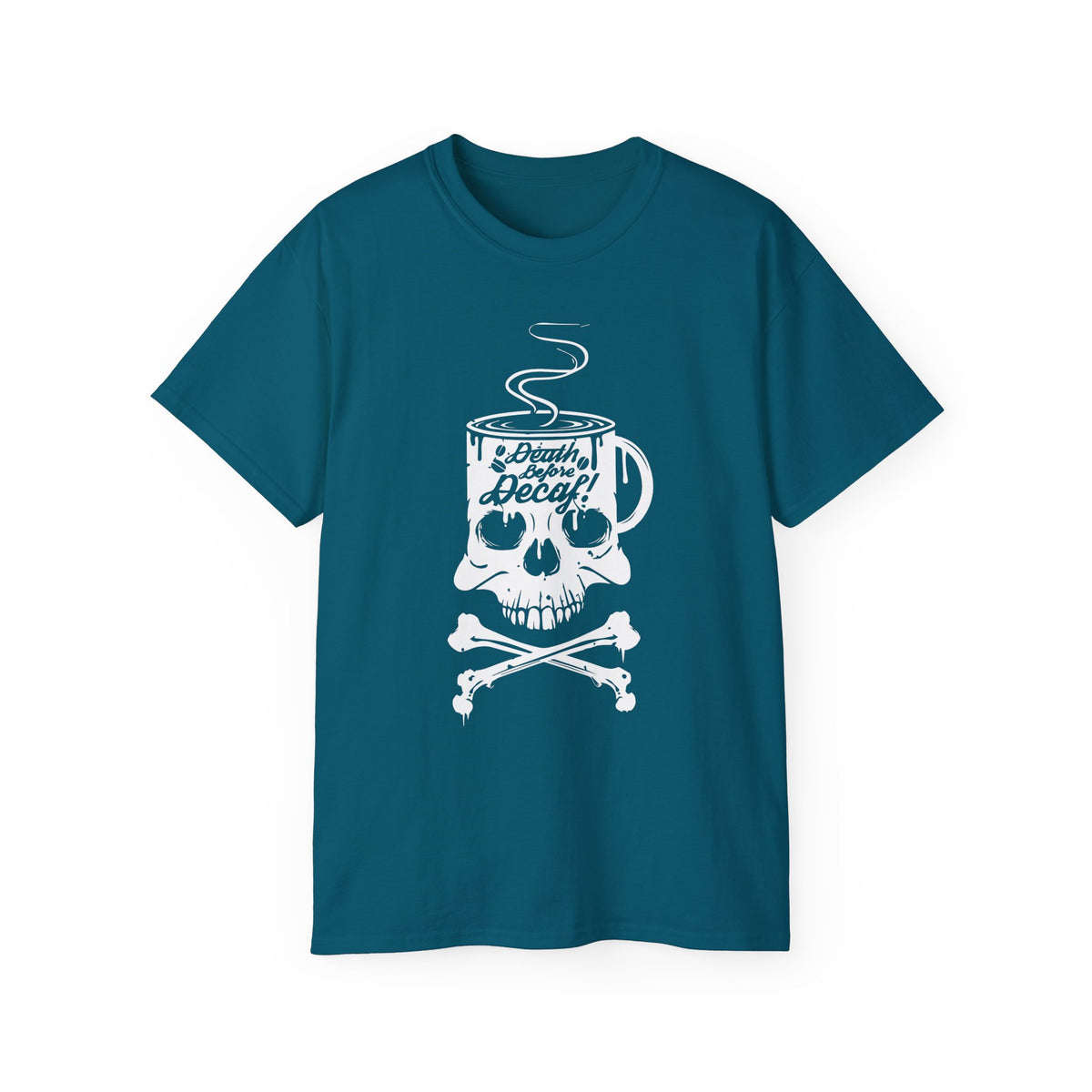 Skull Coffee Mug Skull and Crossbones Tee | Coffee Addict, Dark Cafe Design