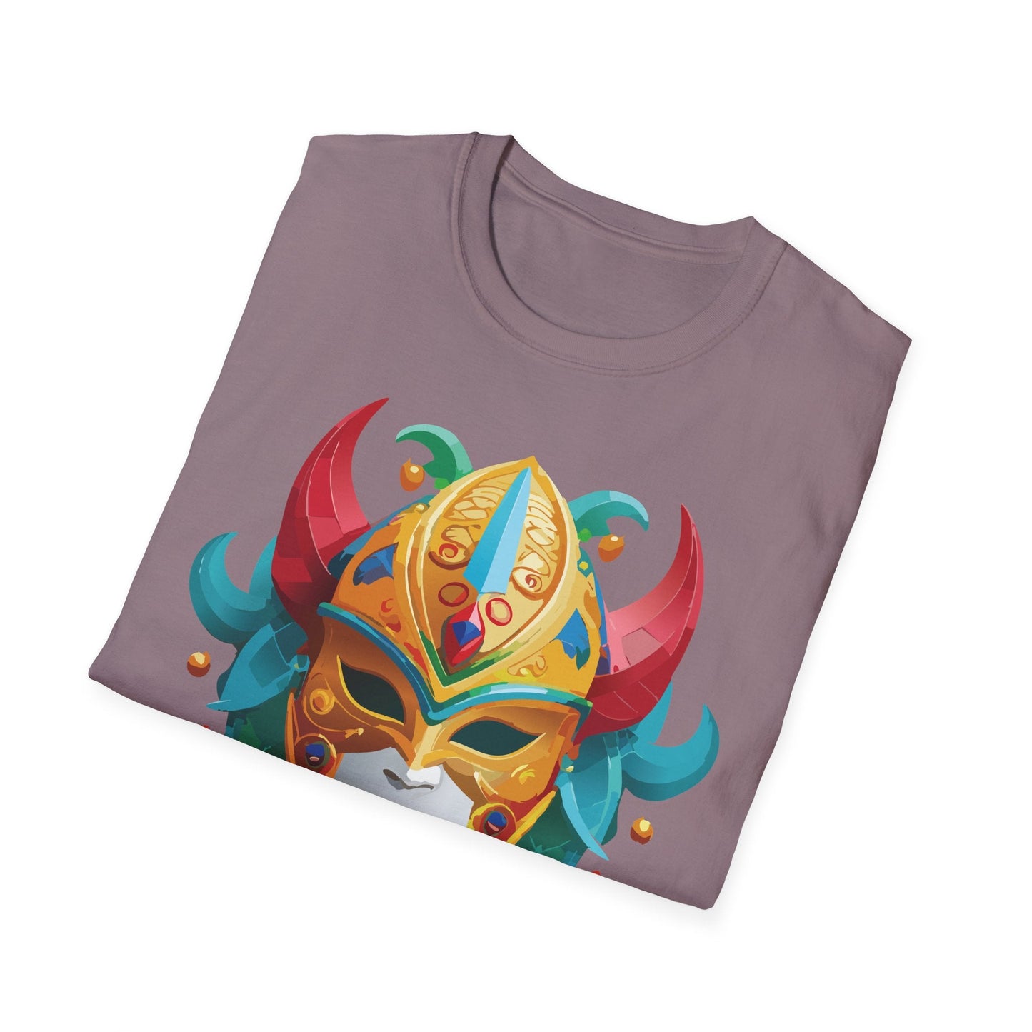 Unisex Mask Tee Shirt Softstyle Gildan 64000 Cotton Tee Masquerade Design Artwork