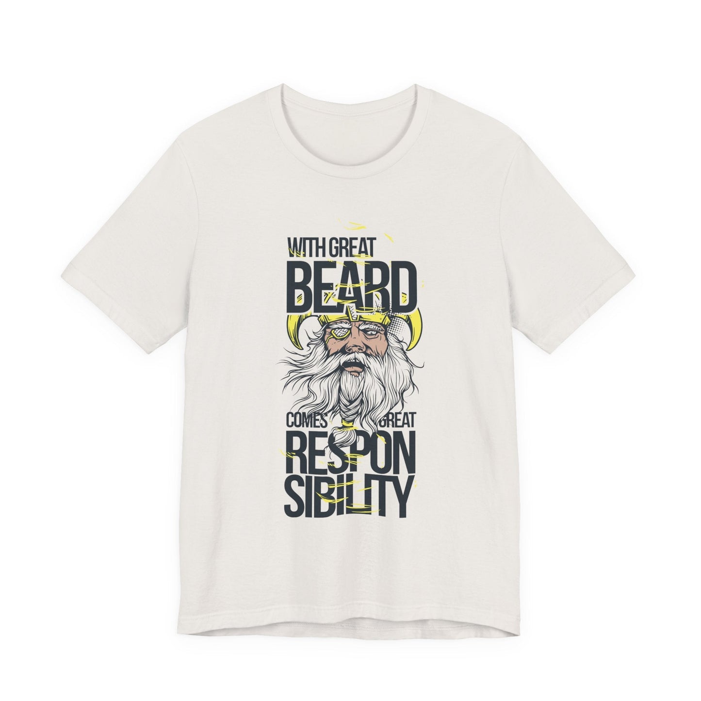 With Great Beard Comes Great Responsibility Tee Viking Beard Graphic Shirt A-2