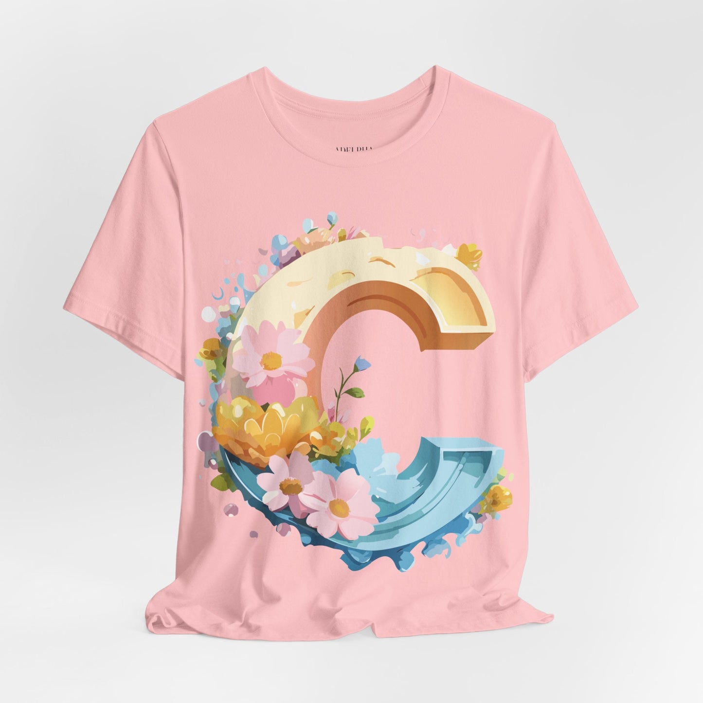 Letter C Shirt Unisex Graphic Tee By Adelpha With Vintage Inspired Artwork Design Premium Edition