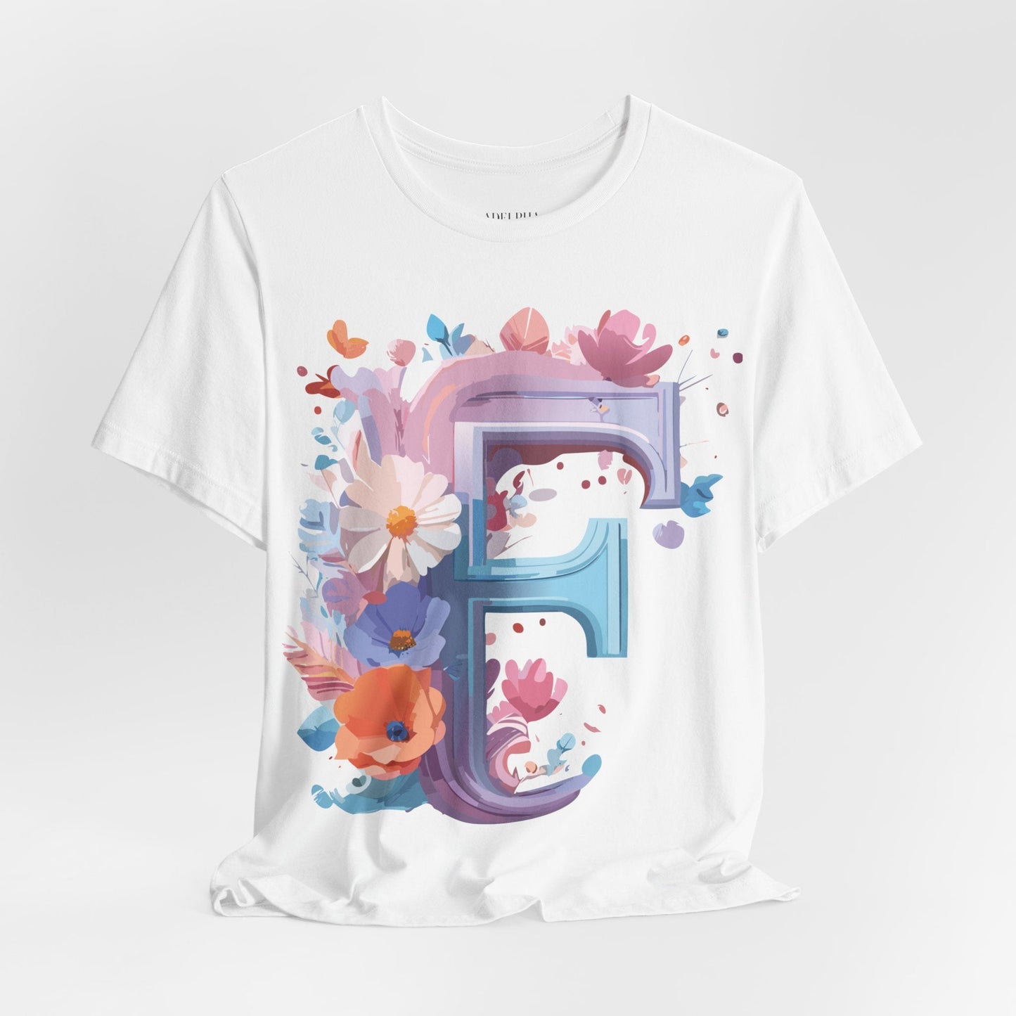 Letter F Graphic Tee Unisex Vintage Style Shirt Featuring Adelpha Artwork Premium Short Sleeve