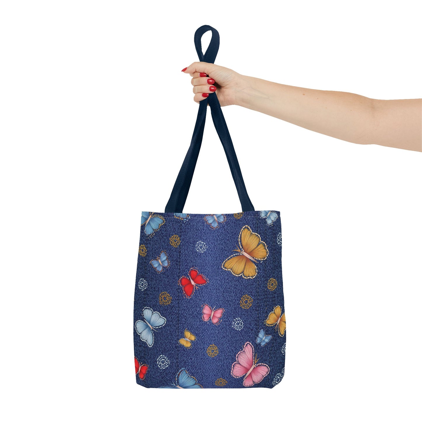 Denim Fabric Imitation Print Unisex Canvas Bag Poly Spun 3 Sizes Tote Bag 169