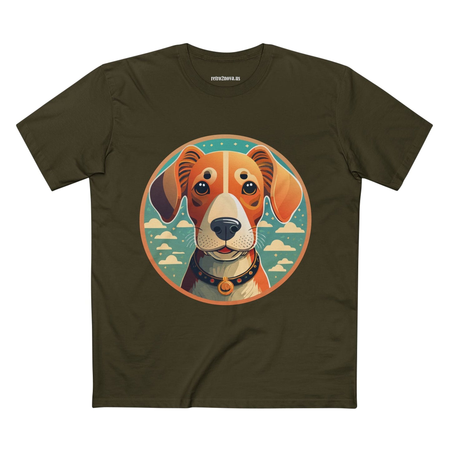 Dog Animal Art Shirt For Unisex Premium Cotton Tee By Retro2Nova With Original Art Design Built For Everyday Comfort