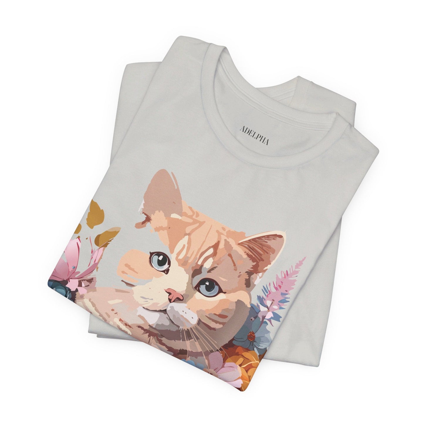 Cat Shirt Graphic Tee Unisex Vintage Inspired Adelpha Art Design
