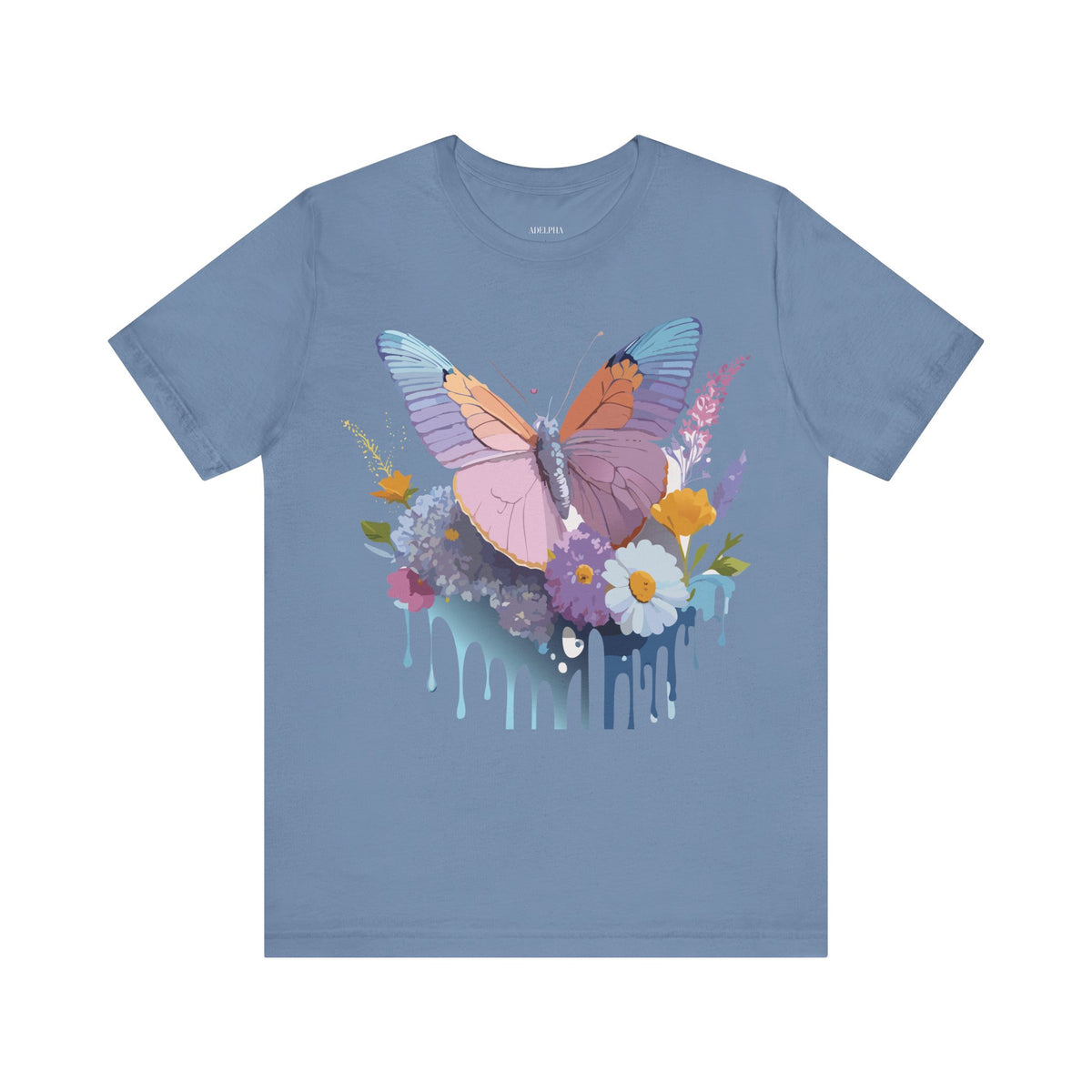 Butterfly Graphic Unisex Cotton Bella+Canvas Tee with Art Design n54