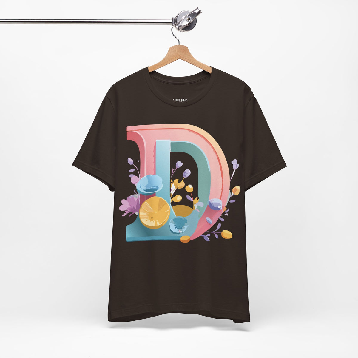 Letter D Graphic Unisex Cotton Bella+Canvas Tee with Art Letter Design