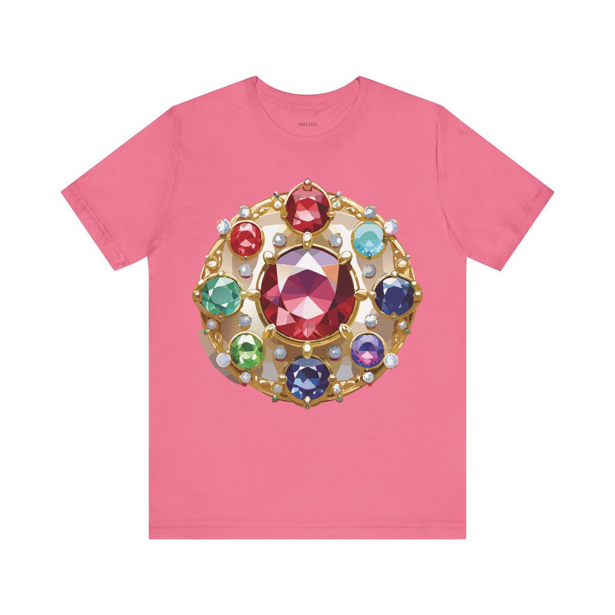 Jewelry Graphic Unisex Cotton Bella+Canvas Tee with Gemstones Art Design m34