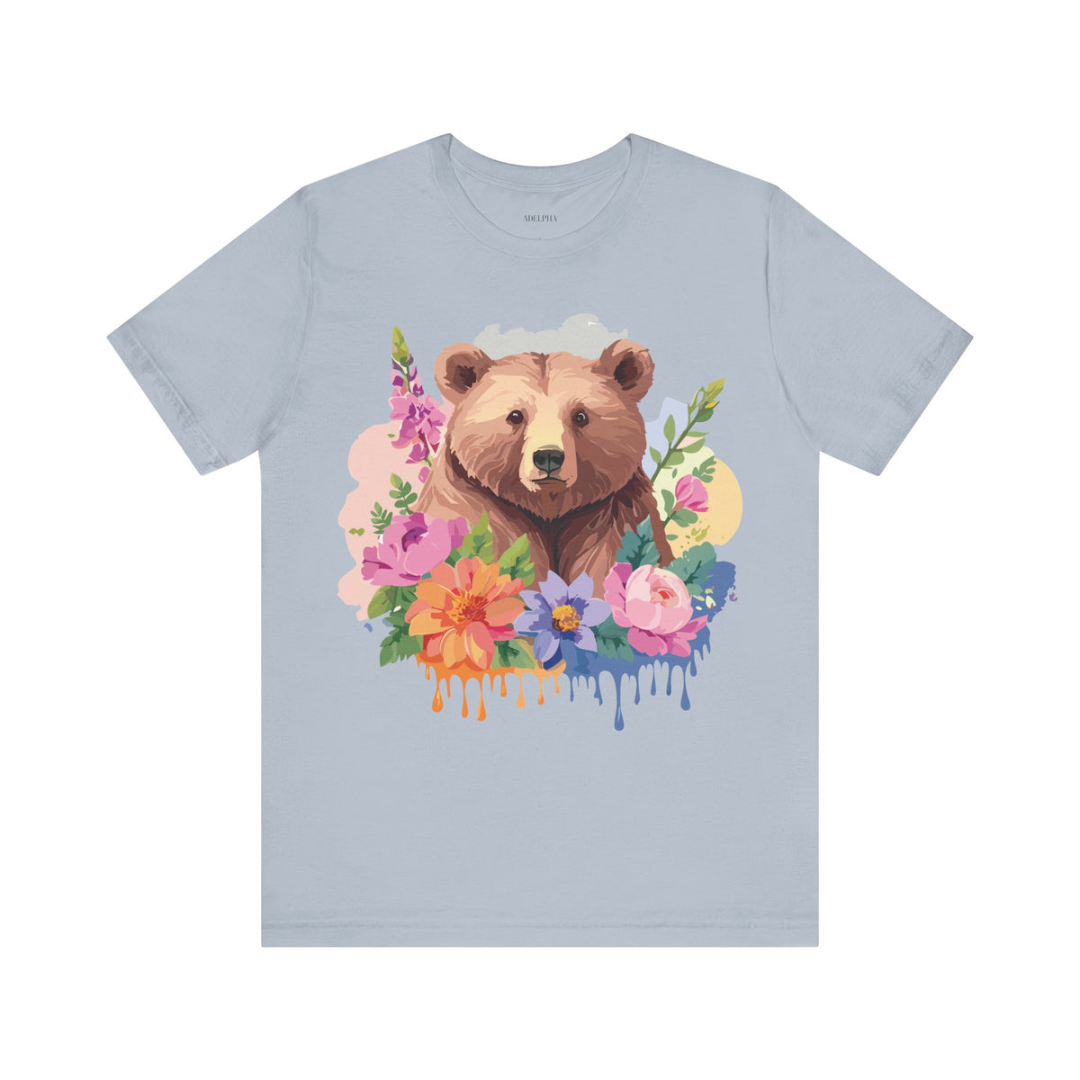 Bear Graphic Unisex Cotton Bella+Canvas Tee with Art Animal Design e1