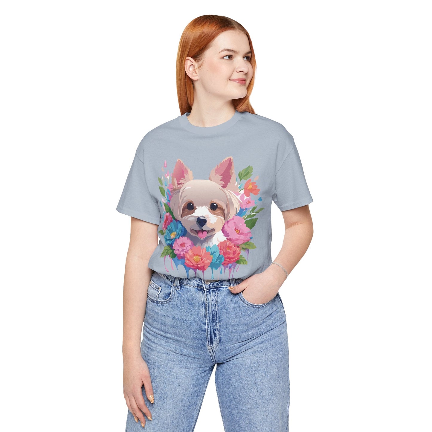 Unisex Graphic T Shirt With Original Adelpha Artwork Vintage Inspired Dog Design