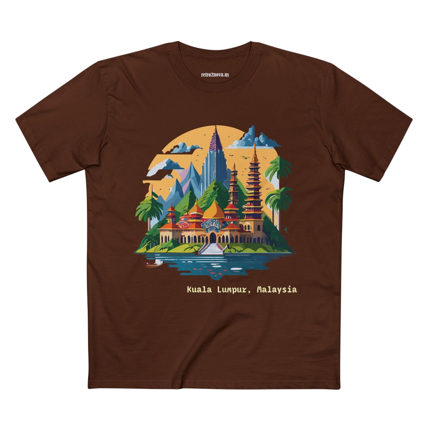 Travel Shirt Kuala Lumpur Tourist Shirt Unisex Premium Cotton Art Tee Retro2Nova Original Design