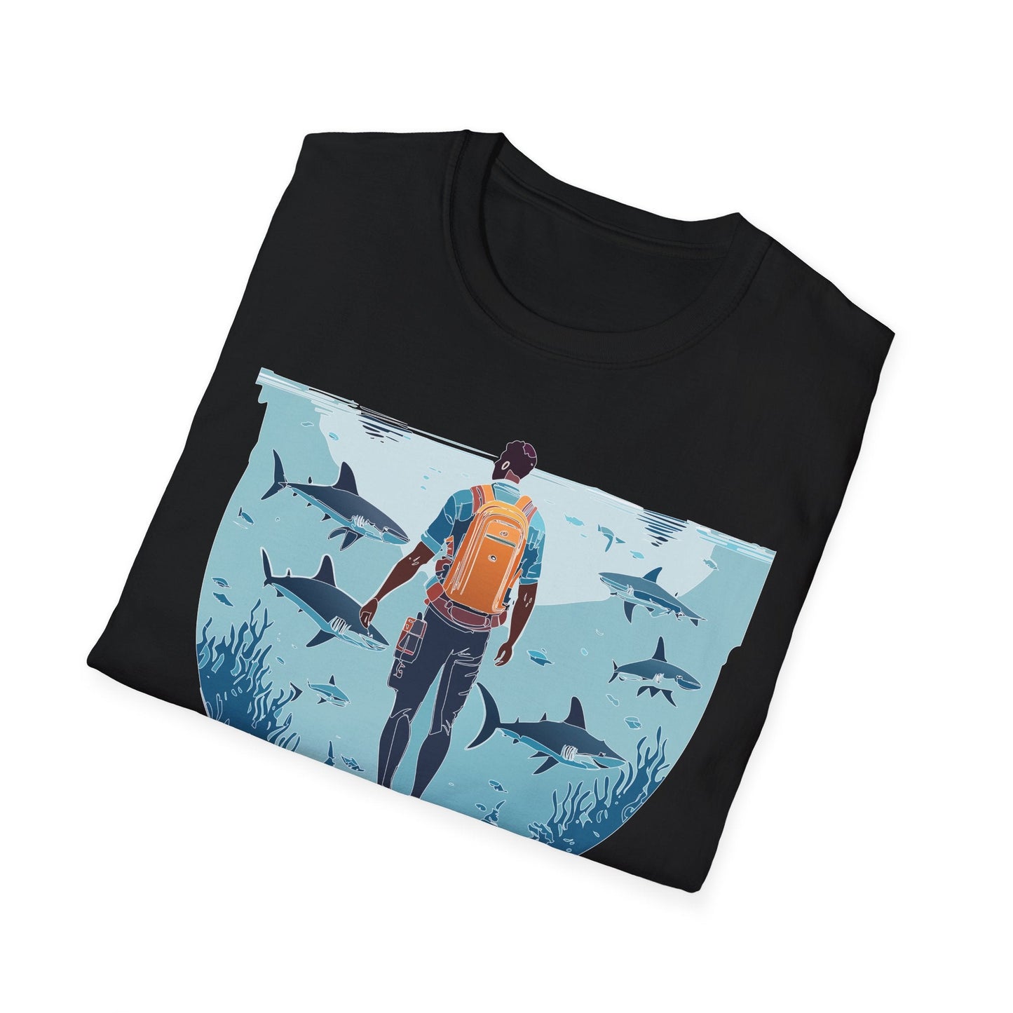 Ocean Tee Shirt Unisex Softstyle T Shirt With Ocean Art Design U Boat Theme Graphic Artwork Edition
