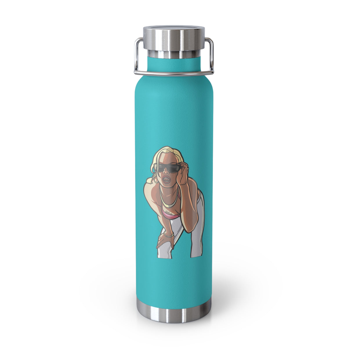 22oz Copper Insulated Water Bottle with Cartoon Design - CV64