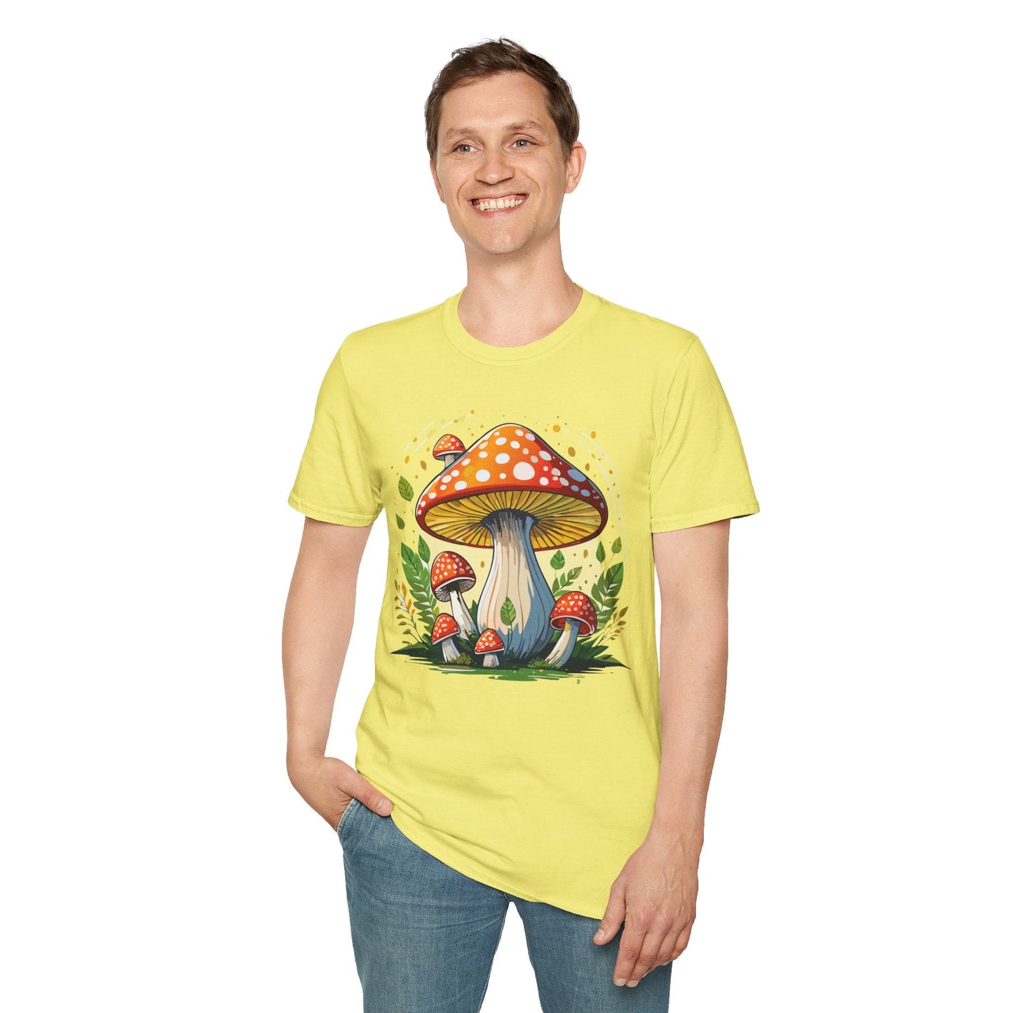 Mashroom Tee Shirt Unisex Funny Mashroom Design Softstyle 64000 Ring Spun Cotton Tee