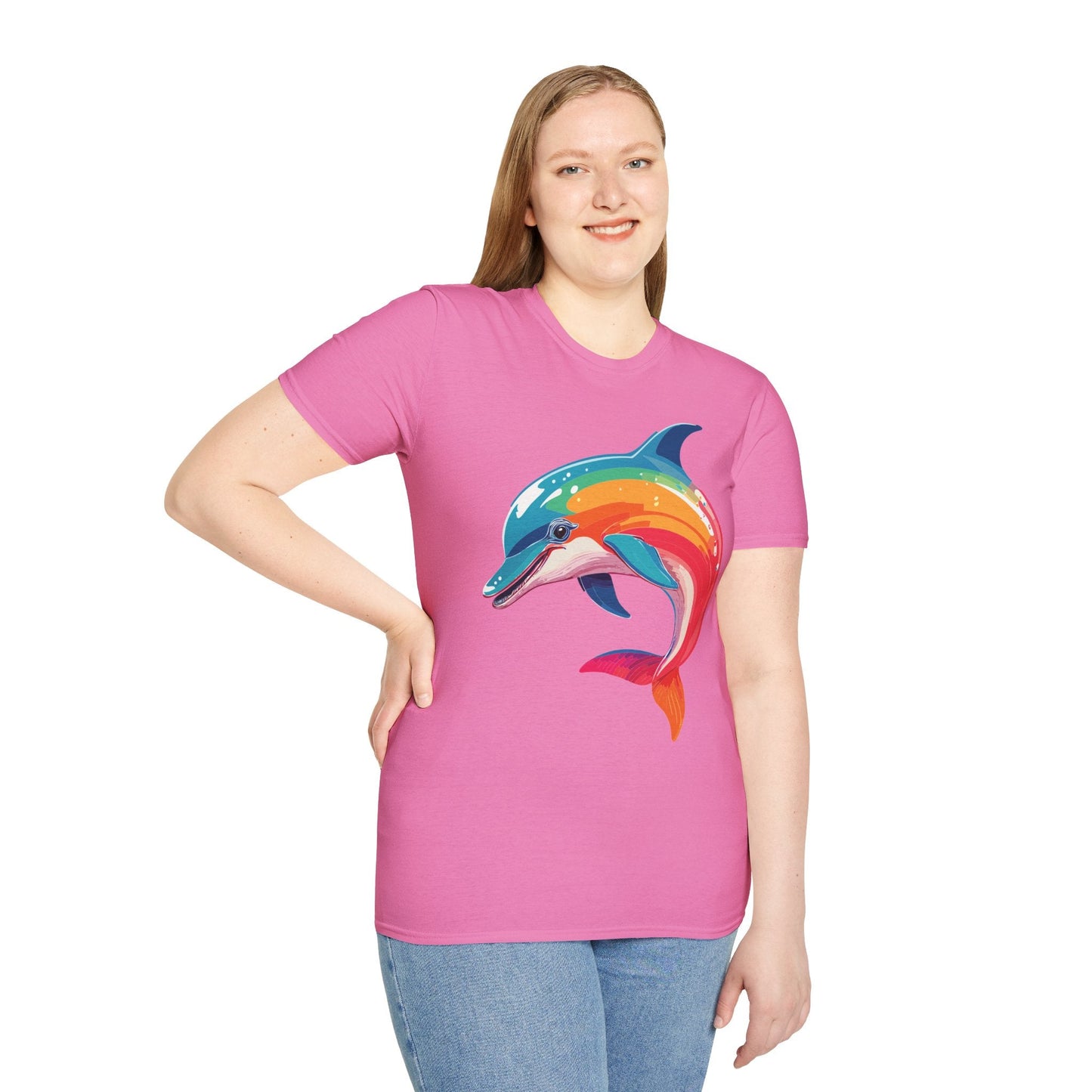 Dolphin Shirt For Unisex 100 Percent Ring Spun Cotton Gildan Softstyle 64000 Short Sleeve Tee