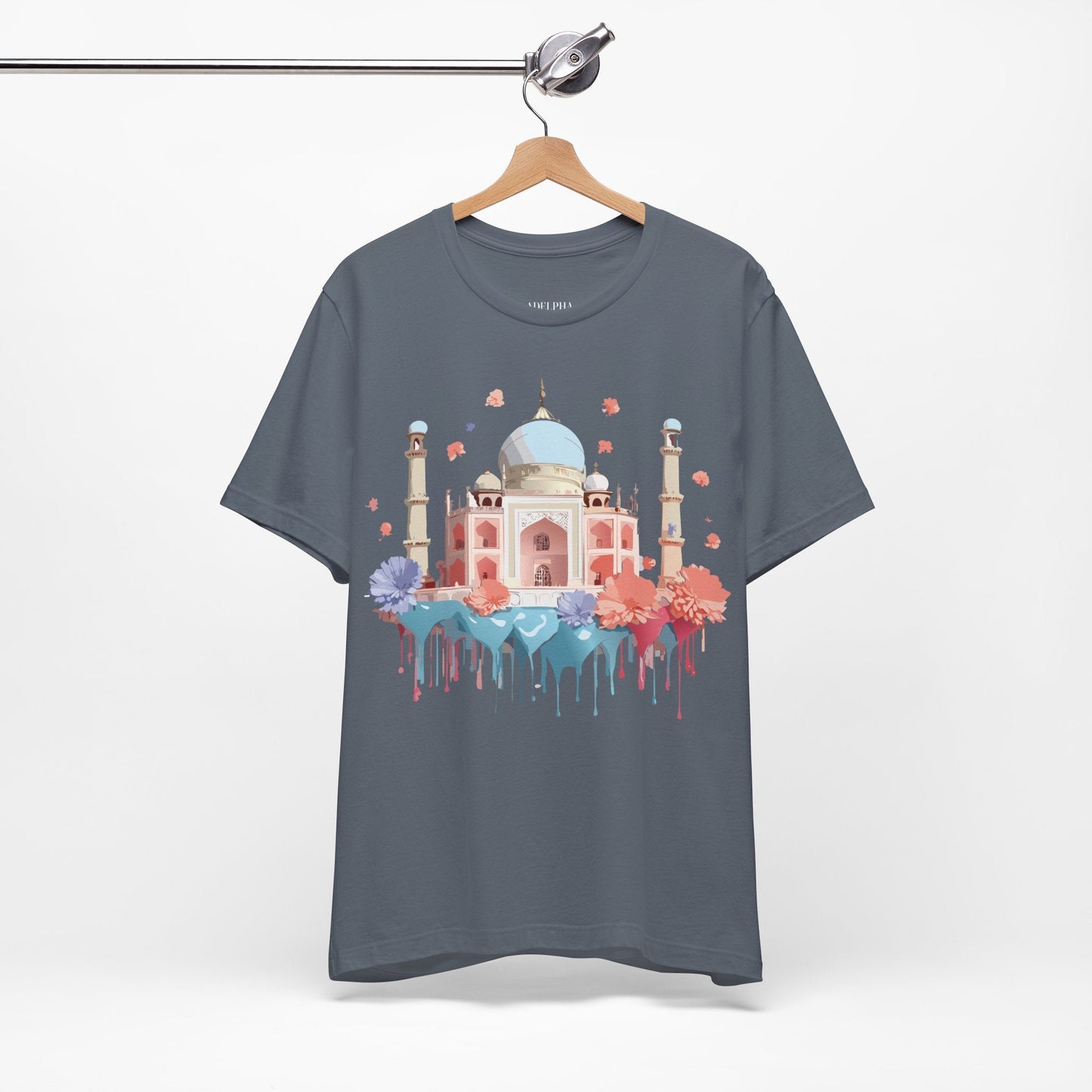 Taj Mahal Graphic Tee Unisex Short Sleeve Shirt By Adelpha Vintage Inspired Artwork