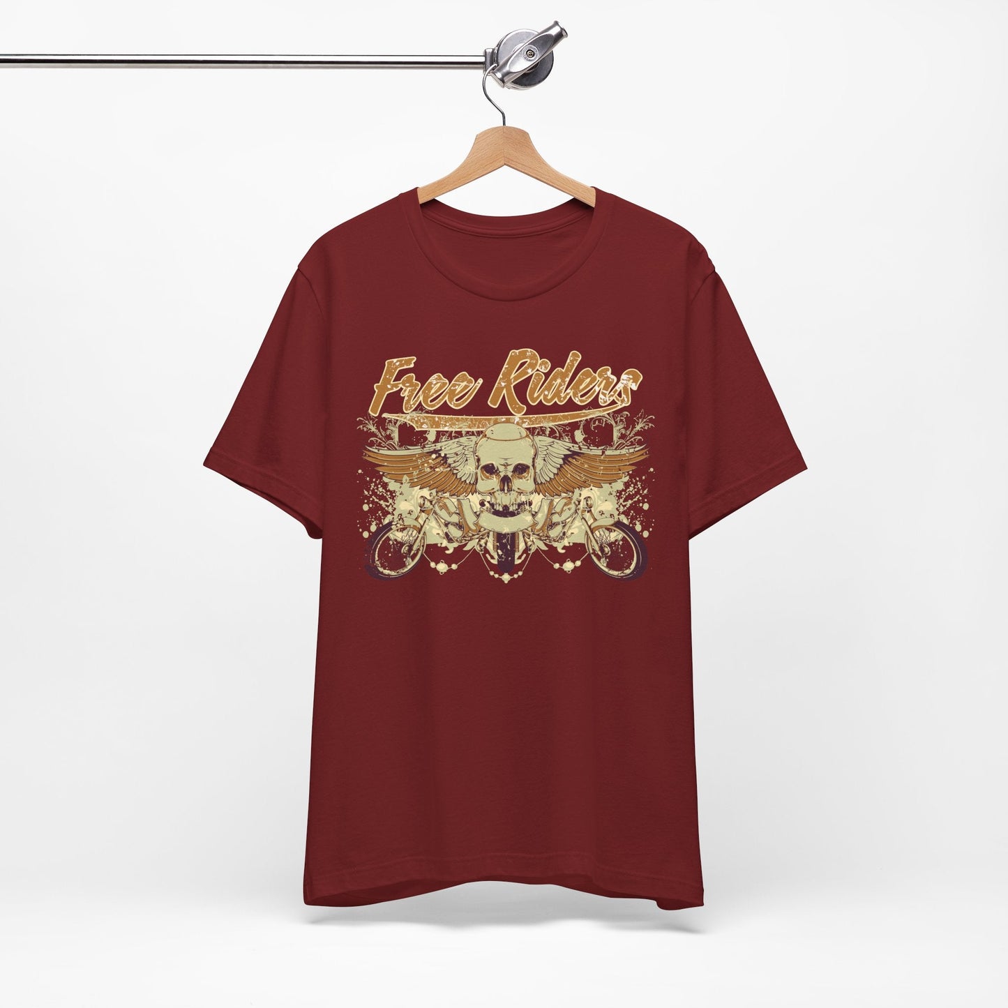 Free Riders Skull Motorcycle Tee Biker Graphic Art Design T-Shirt A-1