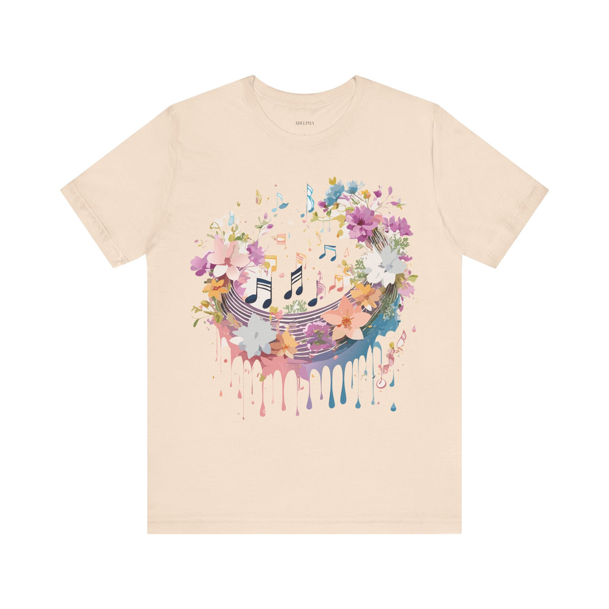 Music Graphic Unisex Cotton Bella+Canvas Tee with Art Design m78