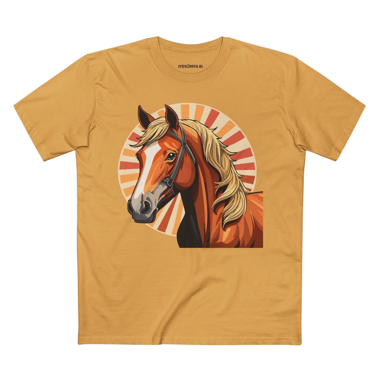 Unisex Premium Cotton Art Tee Featuring Horse Illustration Retro2Nova Animals Shirt Collection For All Seasons