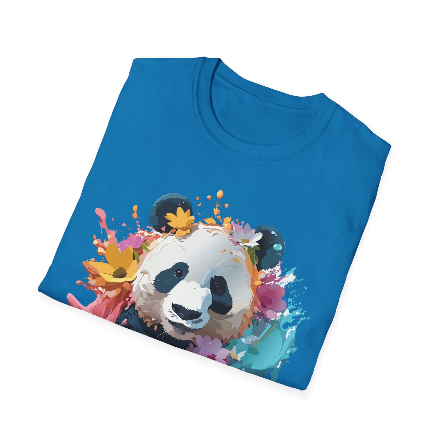 Unisex Panda Shirt Softstyle Tee 100 Percent Ring Spun Cotton Casual Animal Print