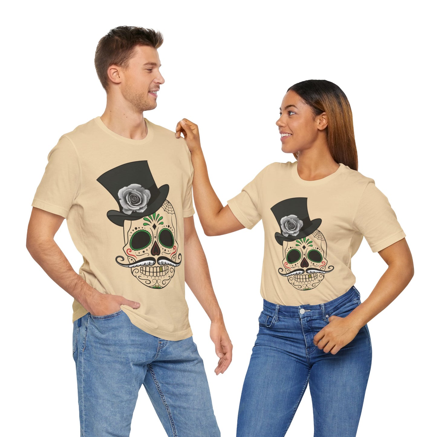 Unisex-T-Shirt aus Baumwolle mit Totenkopf