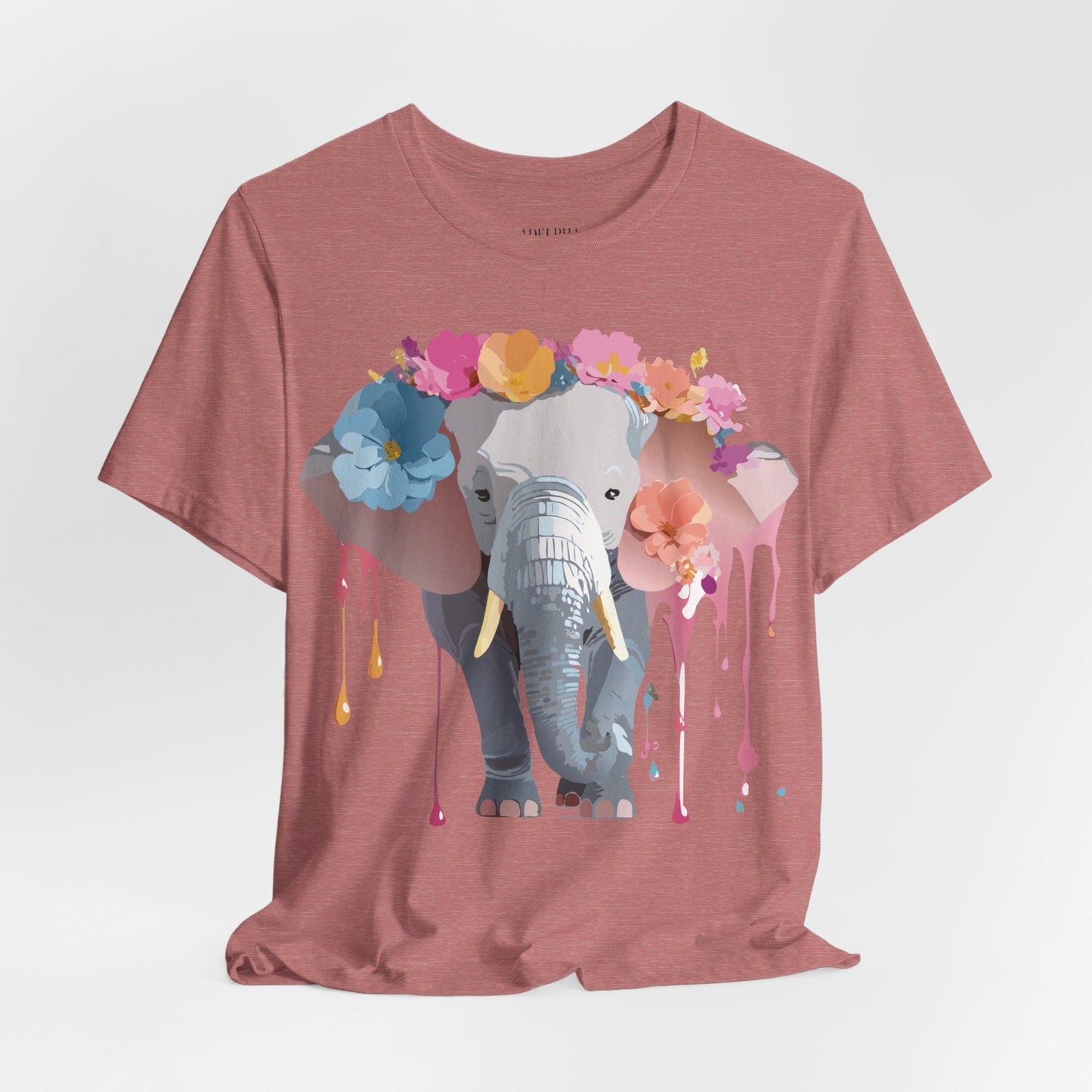 Adelpha Elephant Graphic Tee Unisex Short Sleeve Jersey Shirt With Vintage Artwork