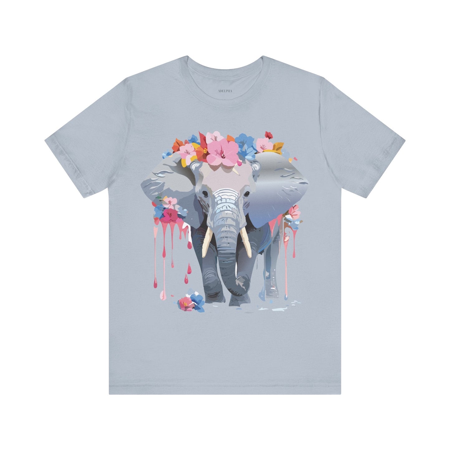 Elephant Graphic Tee Unisex Short Sleeve Jersey With Vintage Inspired Adelpha Artwork