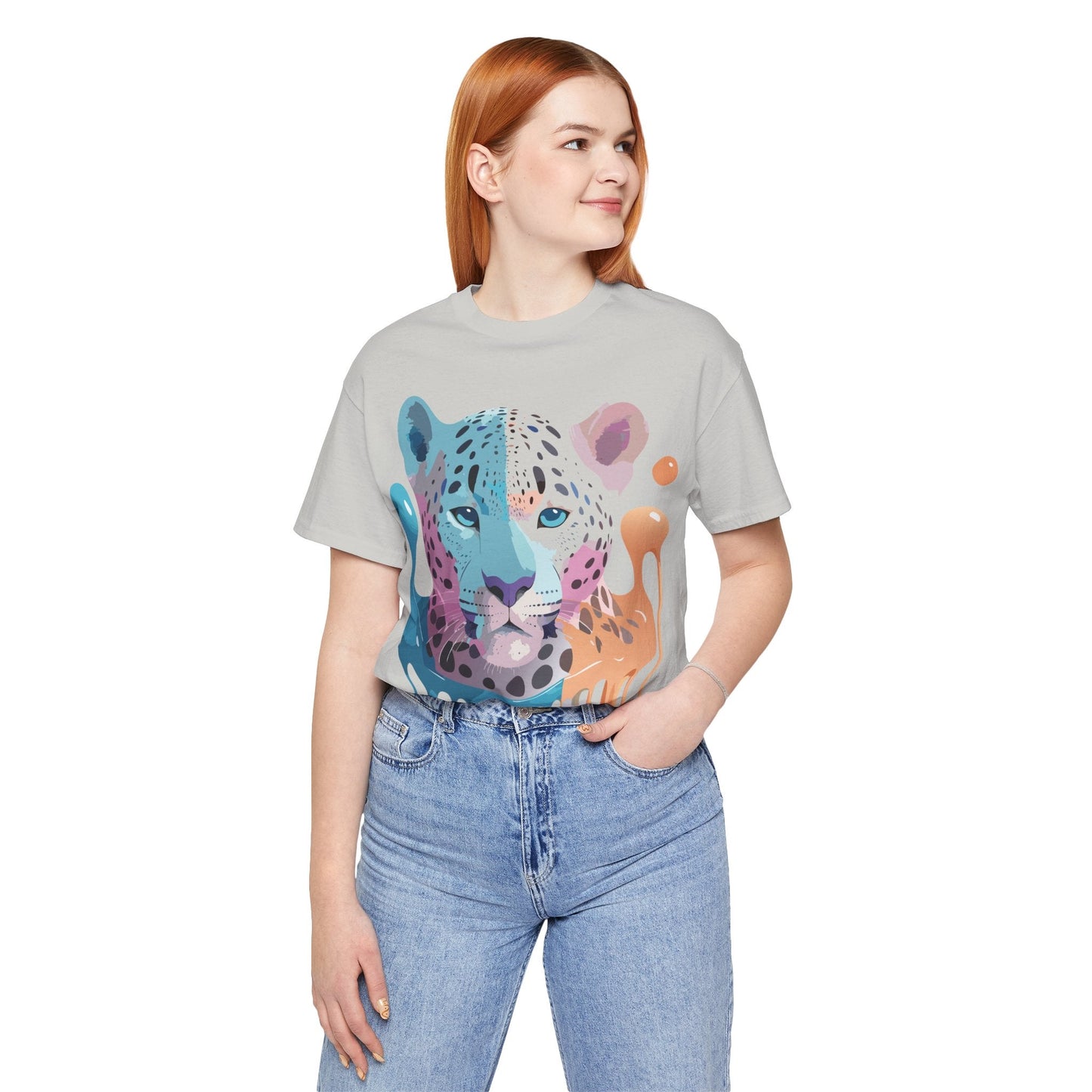 Adelpha Graphic Tee Cheetah Print Unisex Jersey Short Sleeve Shirt Vintage Art