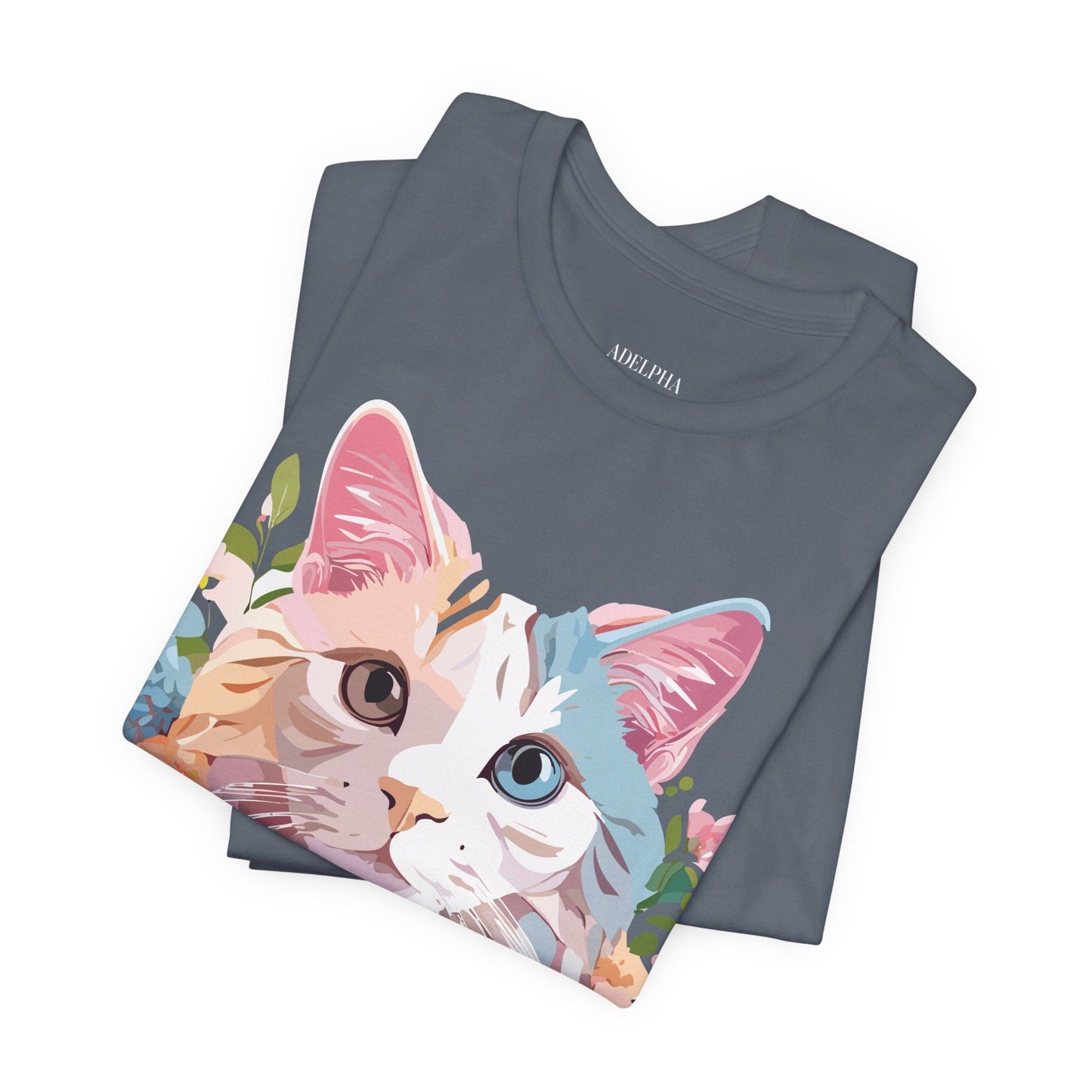 Cat Graphic Tee Unisex Short Sleeve Shirt Featuring Vintage Adelpha Artwork