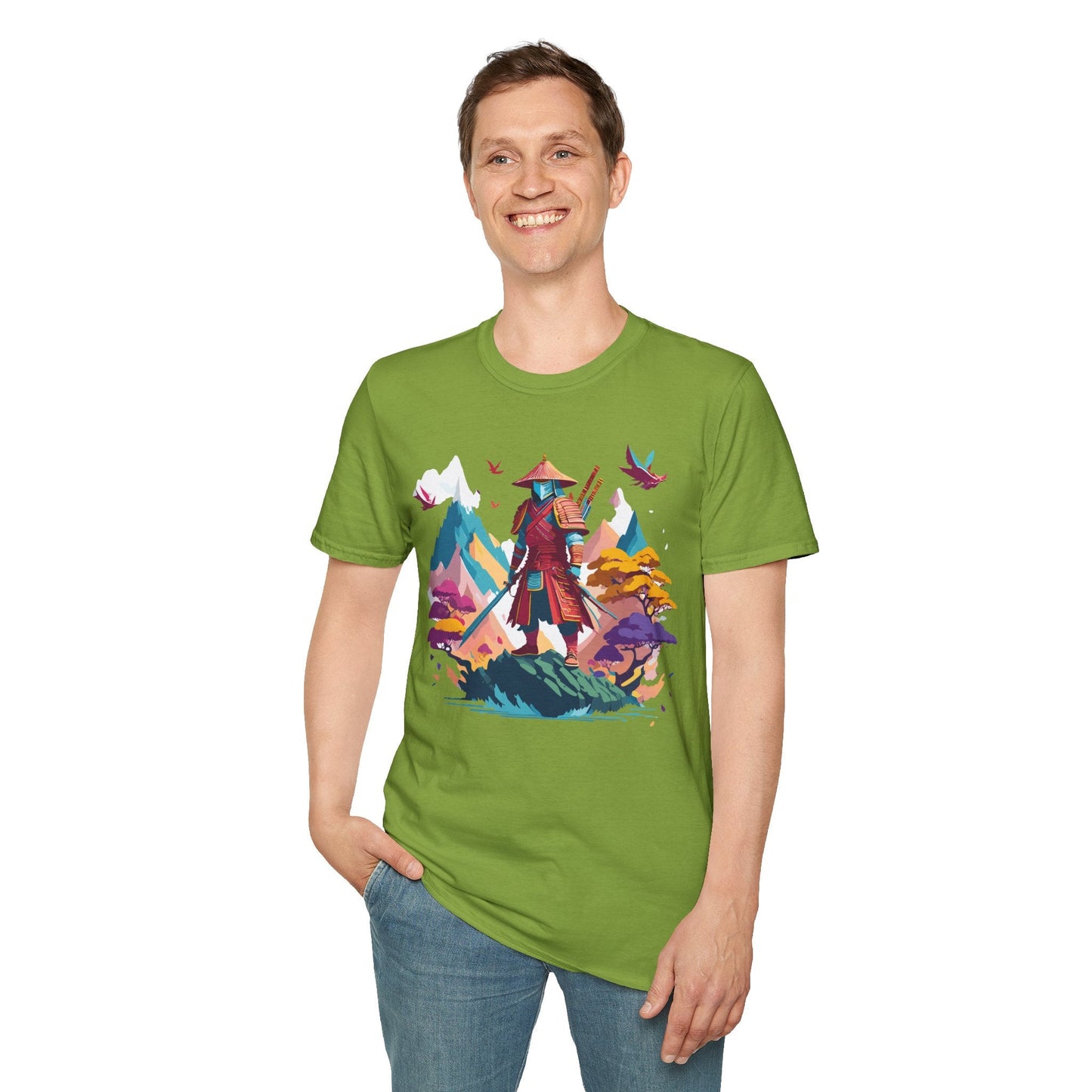 Samurai Shirt Unisex Samurai Tee Short Sleeve Gildan Softstyle 64000 100 Percent Ring Spun Cotton