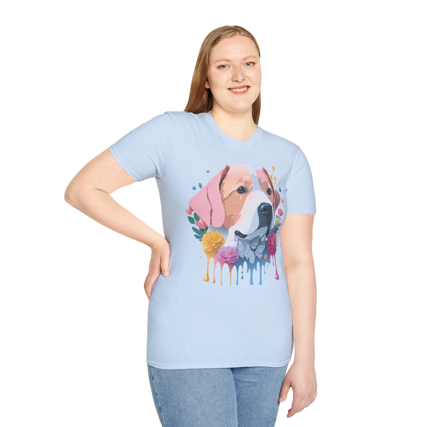 Dog Shirt Unisex Softstyle Cotton Tee 64000 Graphic Animal Print
