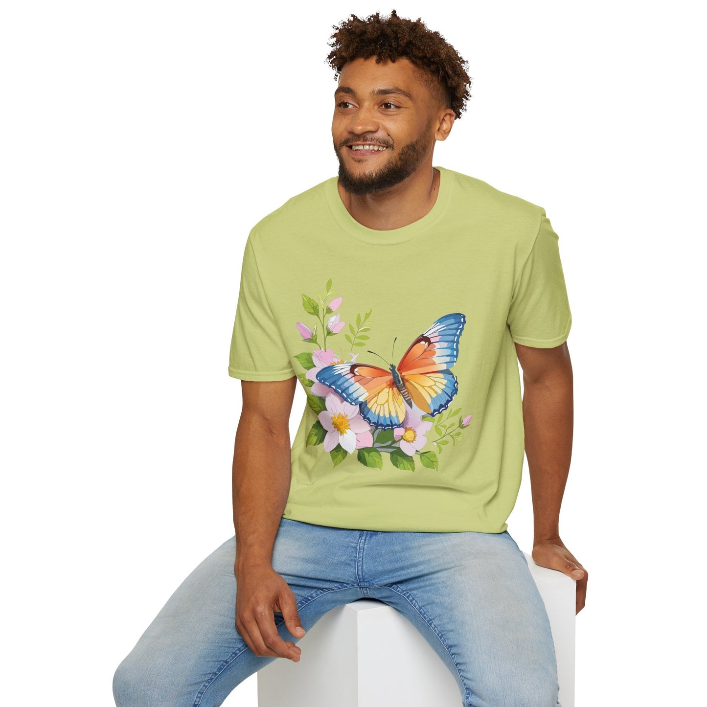 Butterfly T Shirt Unisex Monarch Design Gildan Softstyle 64000 Ring Spun Cotton Tee