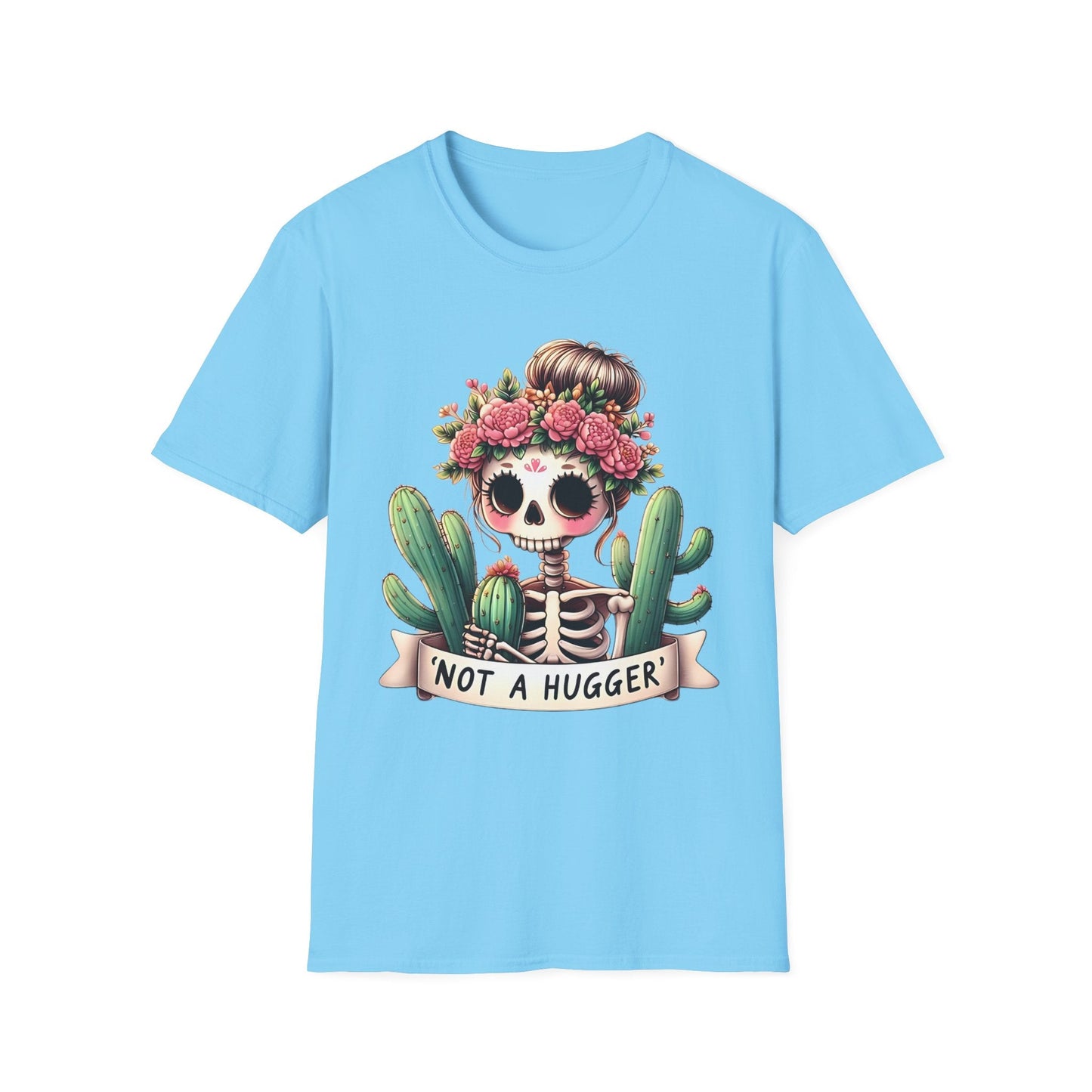 Skull Tee Shirt Unisex Skeleton Design Softstyle Cotton Tee Light Breathable Comfort Gildan 64000