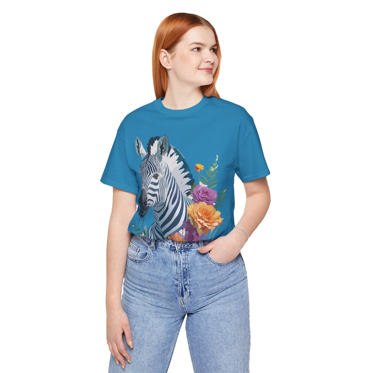 Zebra Graphic Unisex 100 Cotton Vintage Animal Art T-Shirt 4