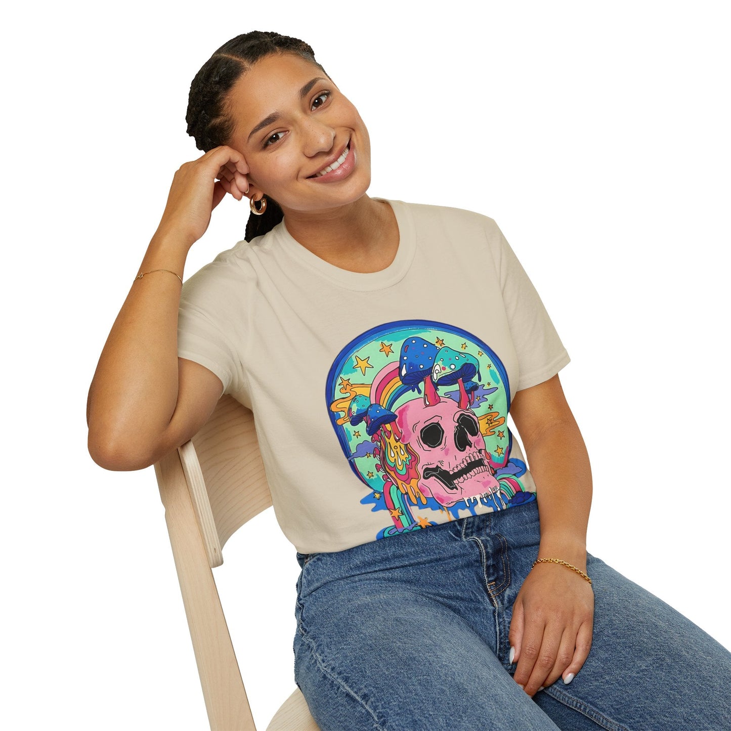 Skull Graphic Tee Unisex Gildan Softstyle 64000 100 Cotton Short Sleeve Shirt Art Design