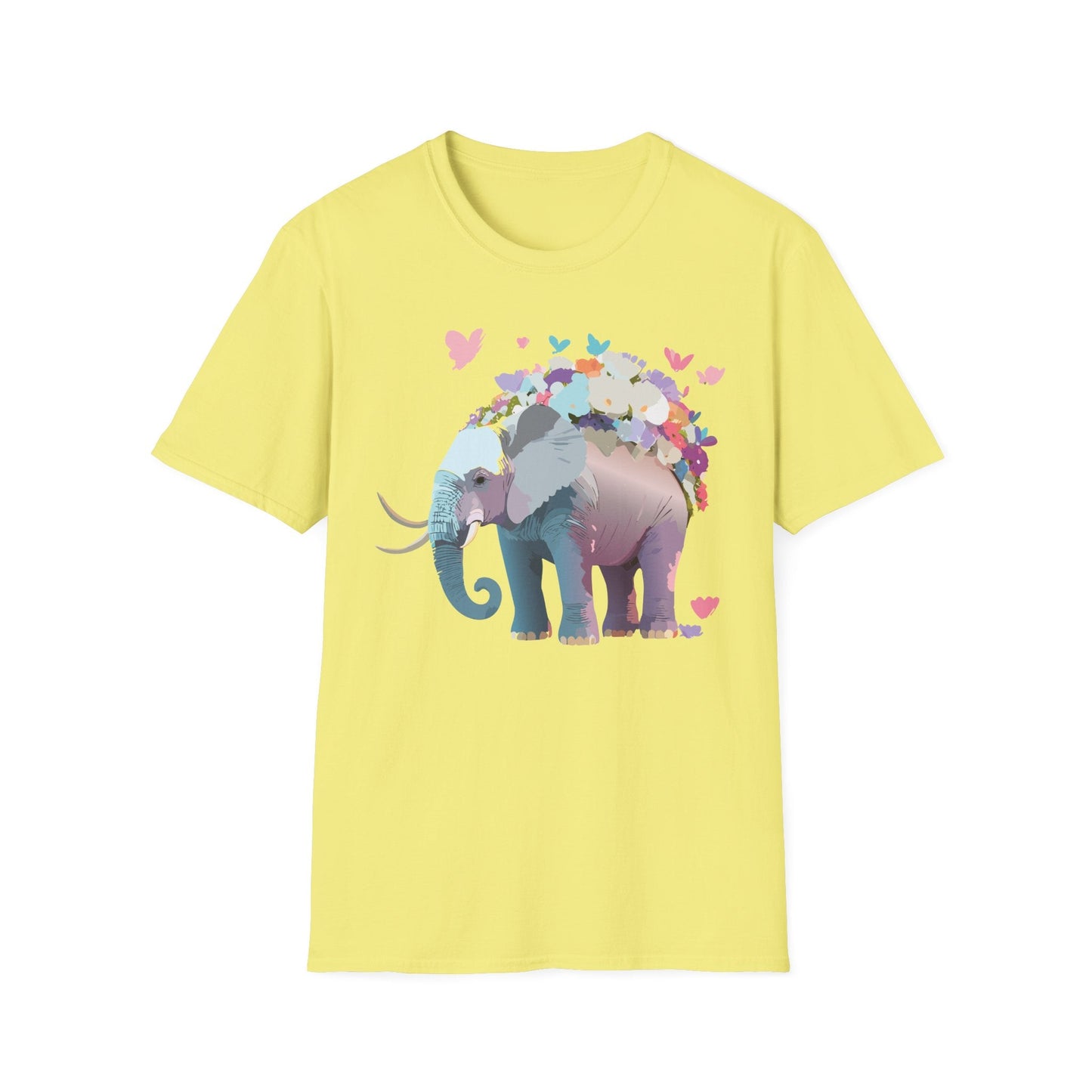 Elephant Graphic T Shirt Unisex Cotton Softstyle Tee Gildan 64000 Elephant Design For Animal Lovers