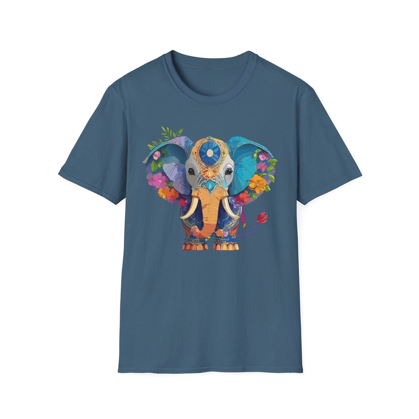 Elephant Graphic Shirt For Adults Unisex Softstyle Tee 100 Percent Cotton Gildan 64000