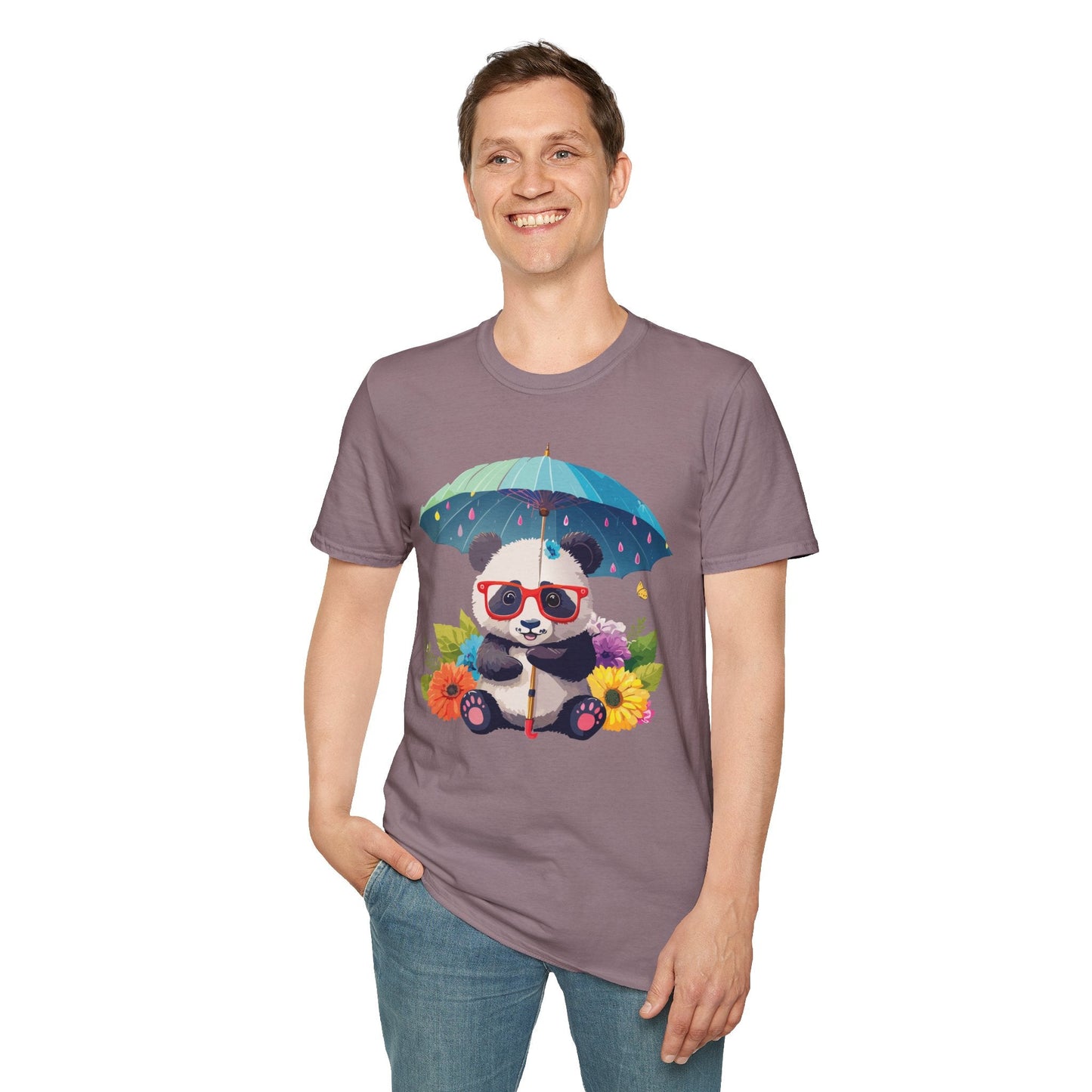 Panda Shirt Unisex Tee 100 Percent Ring Spun Cotton Softstyle Gildan 64000 Animal Print