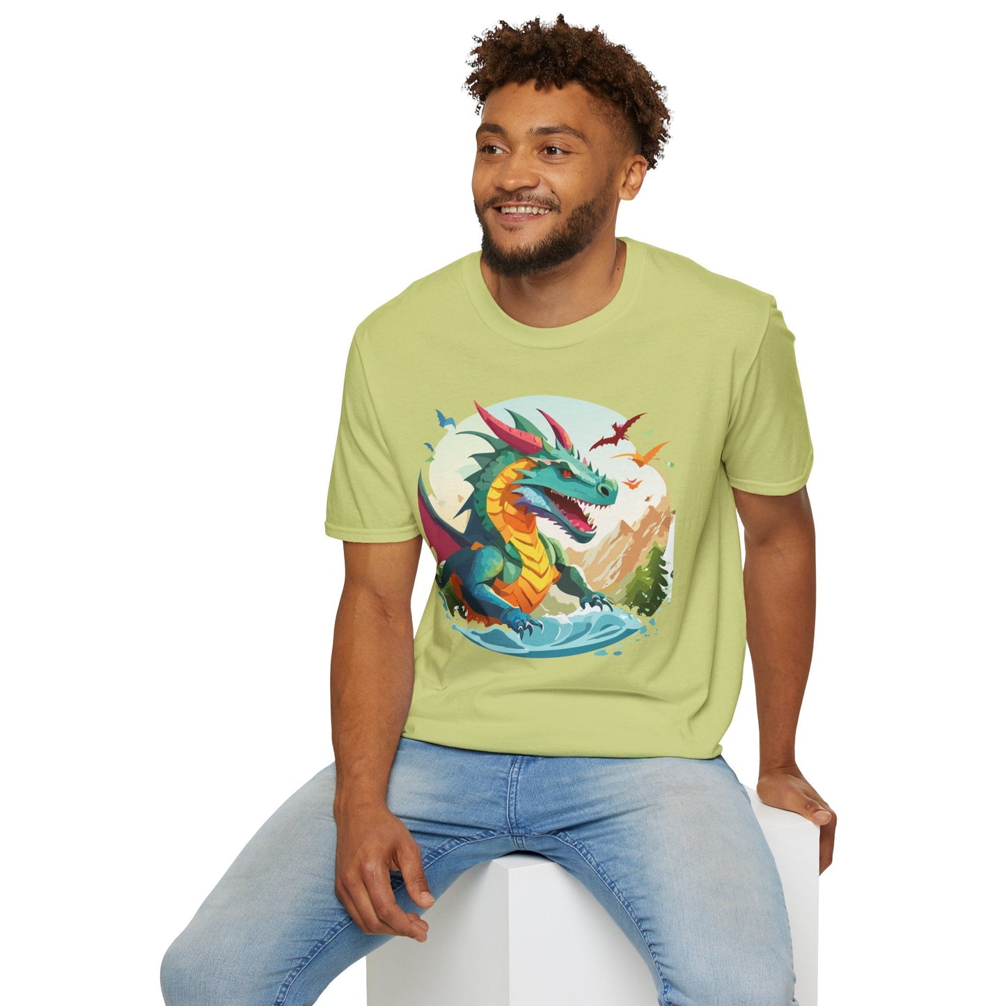 Dragon T Shirt Unisex Animal Tee Softstyle 64000 Premium 100 Percent Ring Spun Cotton