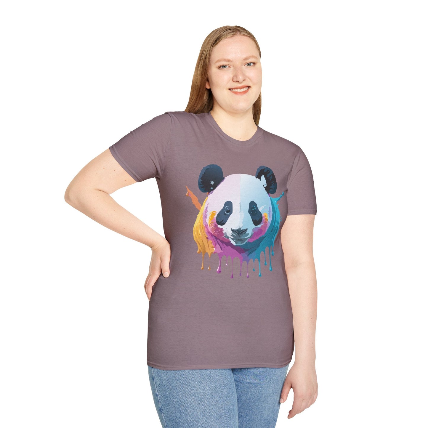 Panda Shirt Unisex T Shirt Softstyle Gildan 64000 100 Percent Ring Spun Cotton Animal Tee