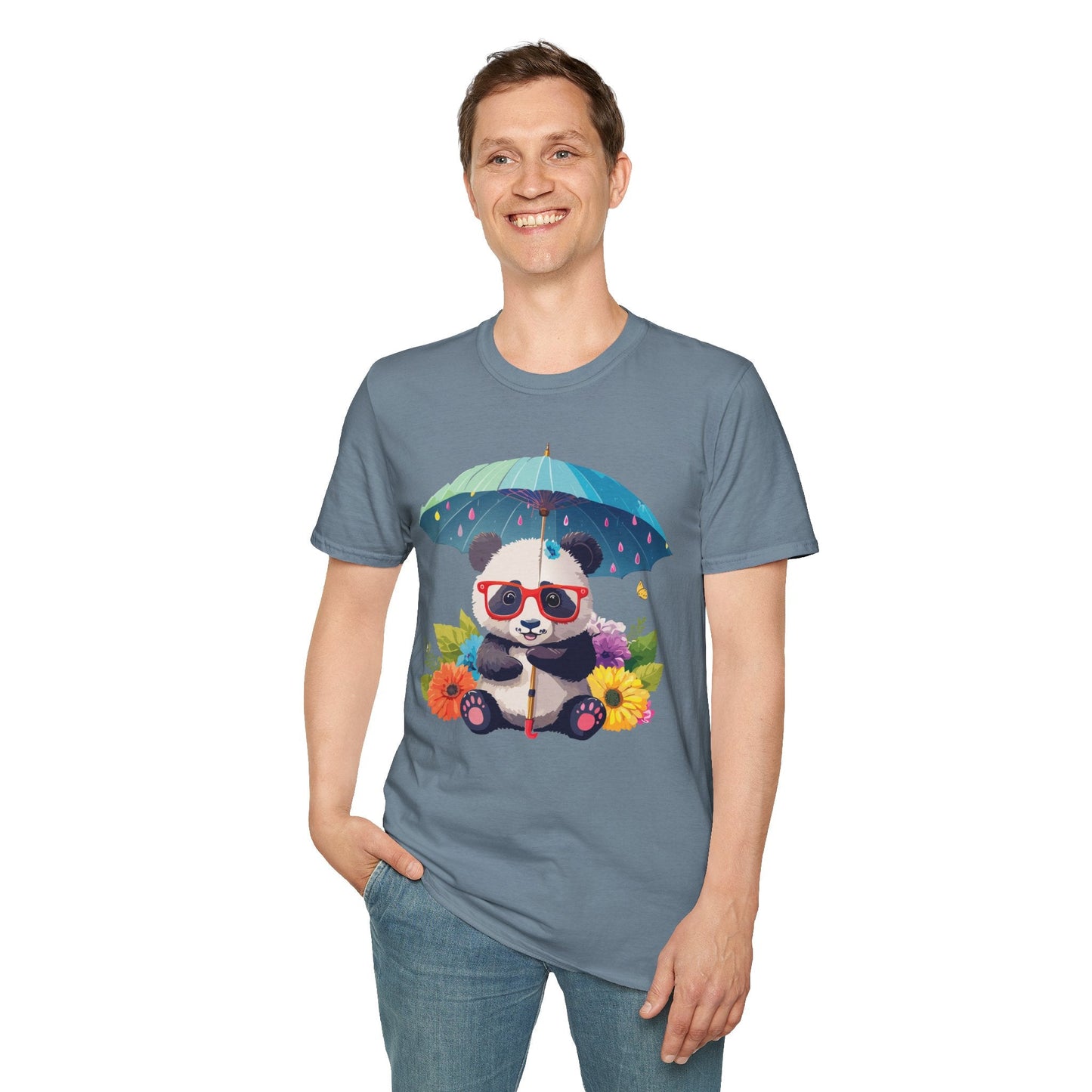 Panda Shirt Unisex Tee 100 Percent Ring Spun Cotton Softstyle Gildan 64000 Animal Print
