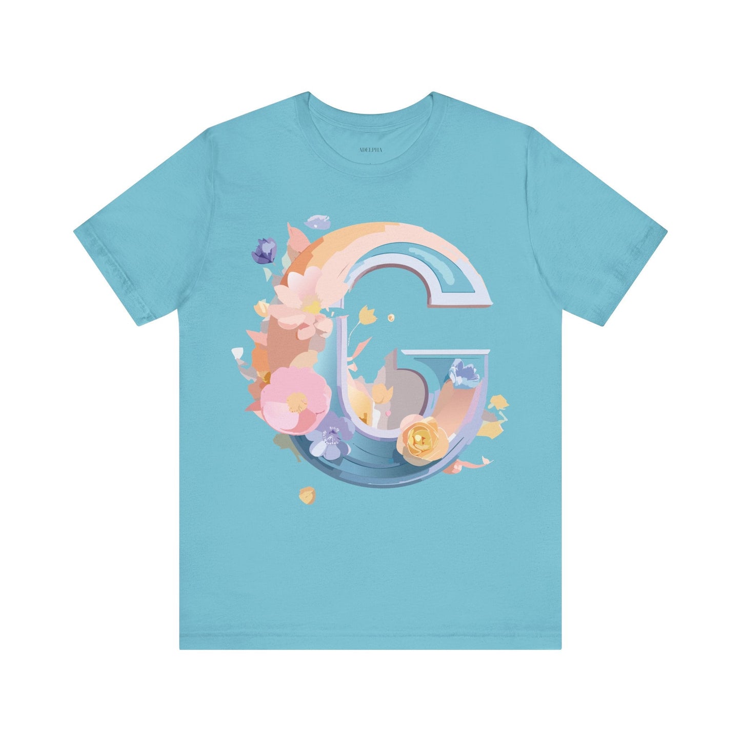 Letter G Graphic Tee Unisex Short Sleeve T Shirt by Adelpha Vintage Inspired Artwork